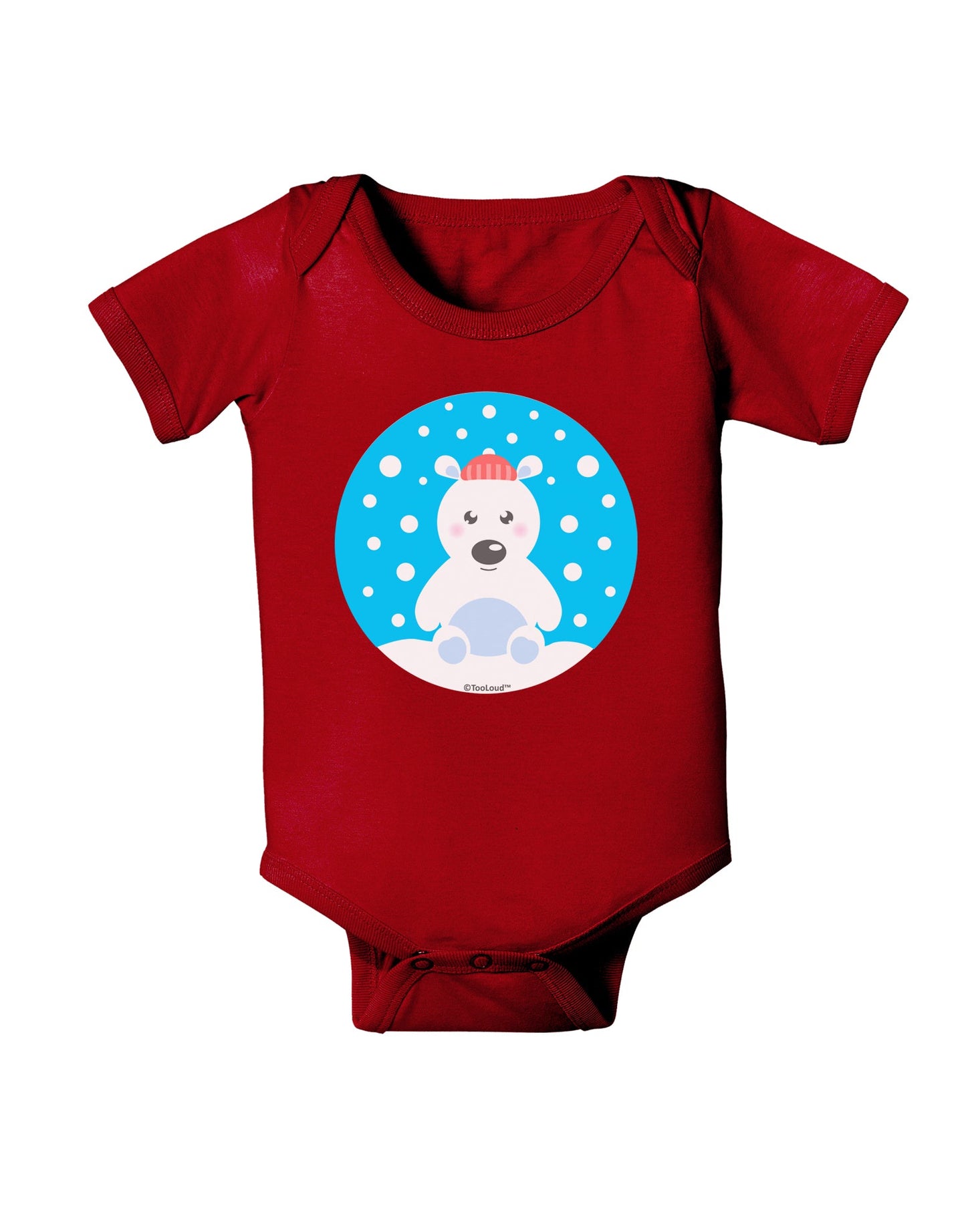 Cute Polar Bear - Christmas Baby Romper Bodysuit Dark by TooLoud-Baby Romper-TooLoud-Red-06-Months-Davson Sales