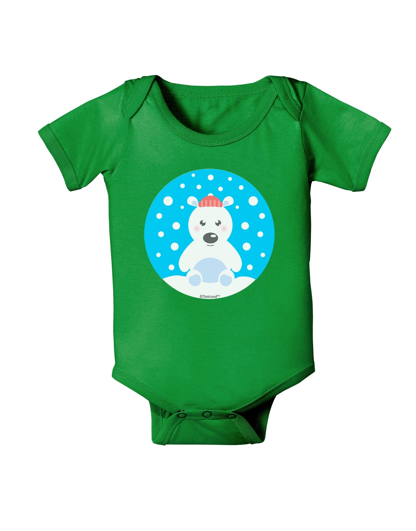 Cute Polar Bear - Christmas Baby Romper Bodysuit Dark by TooLoud-Baby Romper-TooLoud-Clover-Green-06-Months-Davson Sales