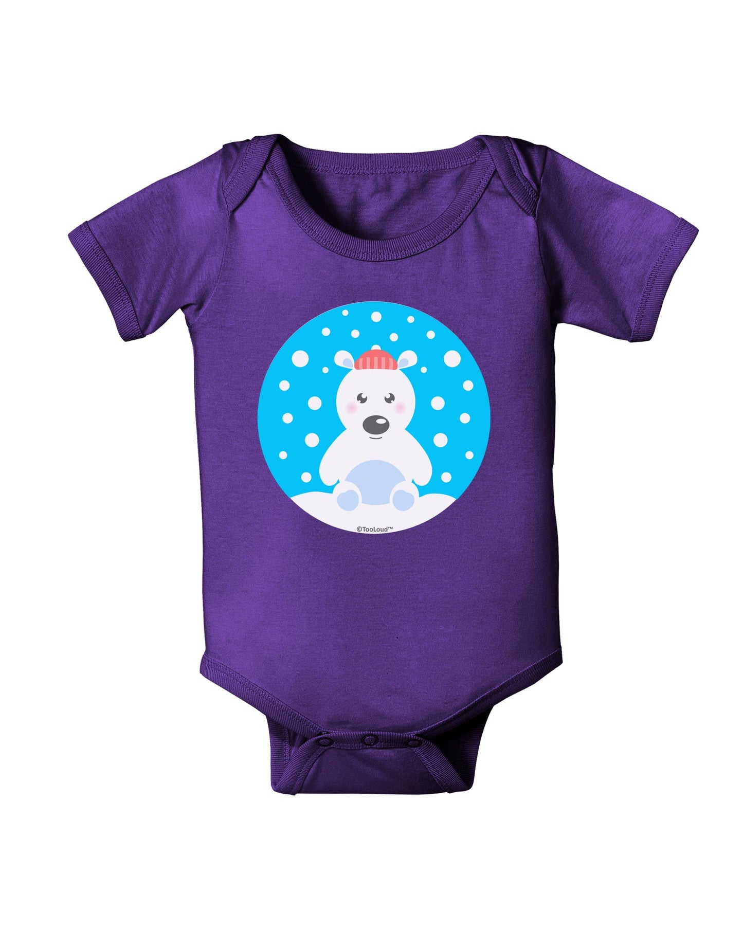 Cute Polar Bear - Christmas Baby Romper Bodysuit Dark by TooLoud-Baby Romper-TooLoud-Purple-06-Months-Davson Sales