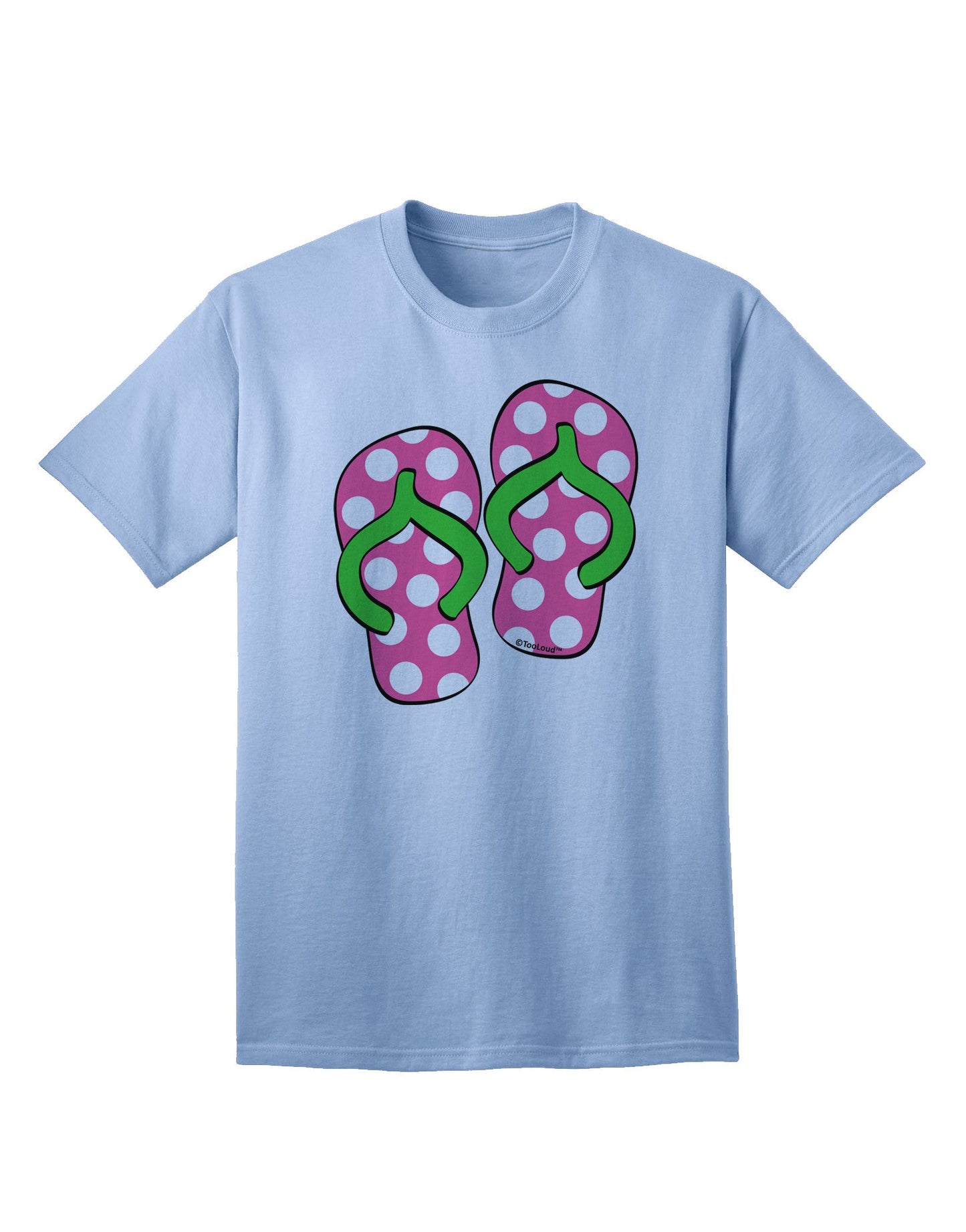 Cute Polka Dot Flip Flops - Pink and Green Adult T-Shirt-Mens T-Shirt-TooLoud-Light-Blue-Small-Davson Sales
