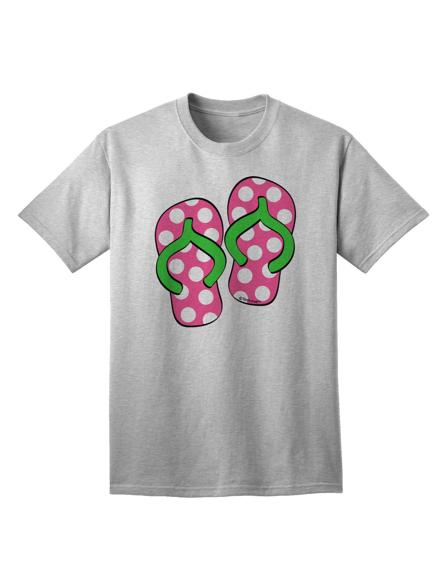 Cute Polka Dot Flip Flops - Pink and Green Adult T-Shirt-Mens T-Shirt-TooLoud-AshGray-Small-Davson Sales