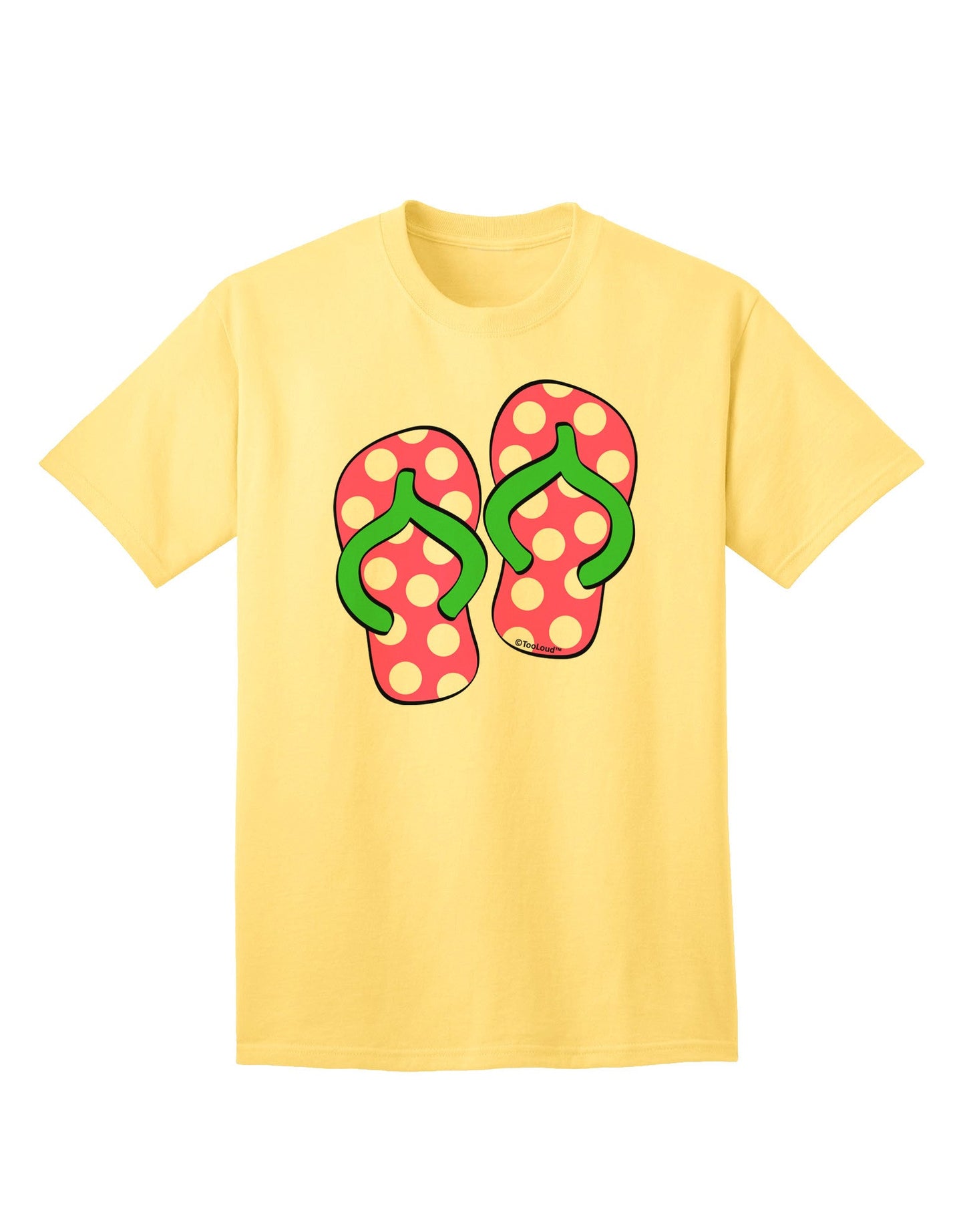 Cute Polka Dot Flip Flops - Pink and Green Adult T-Shirt-Mens T-Shirt-TooLoud-Yellow-Small-Davson Sales