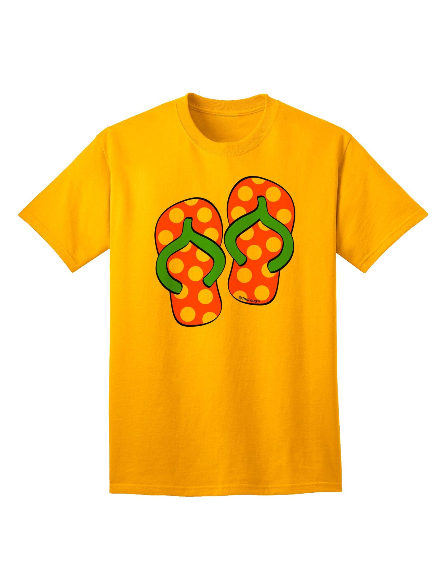 Cute Polka Dot Flip Flops - Pink and Green Adult T-Shirt-Mens T-Shirt-TooLoud-Gold-Small-Davson Sales