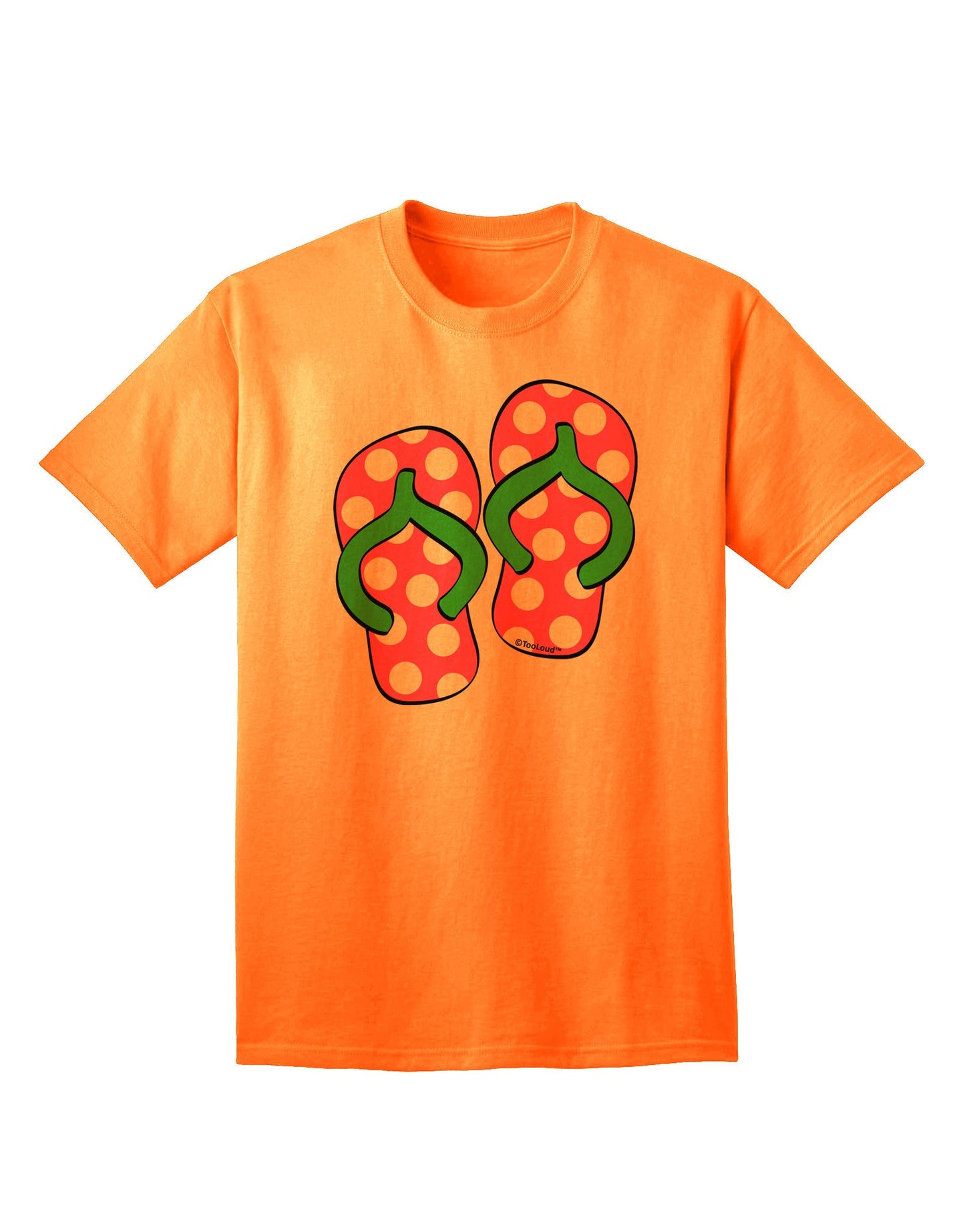 Cute Polka Dot Flip Flops - Pink and Green Adult T-Shirt-Mens T-Shirt-TooLoud-Neon-Orange-Small-Davson Sales