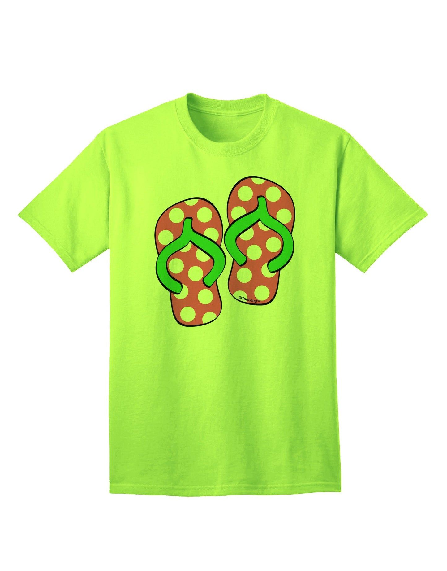 Cute Polka Dot Flip Flops - Pink and Green Adult T-Shirt-Mens T-Shirt-TooLoud-Neon-Green-Small-Davson Sales