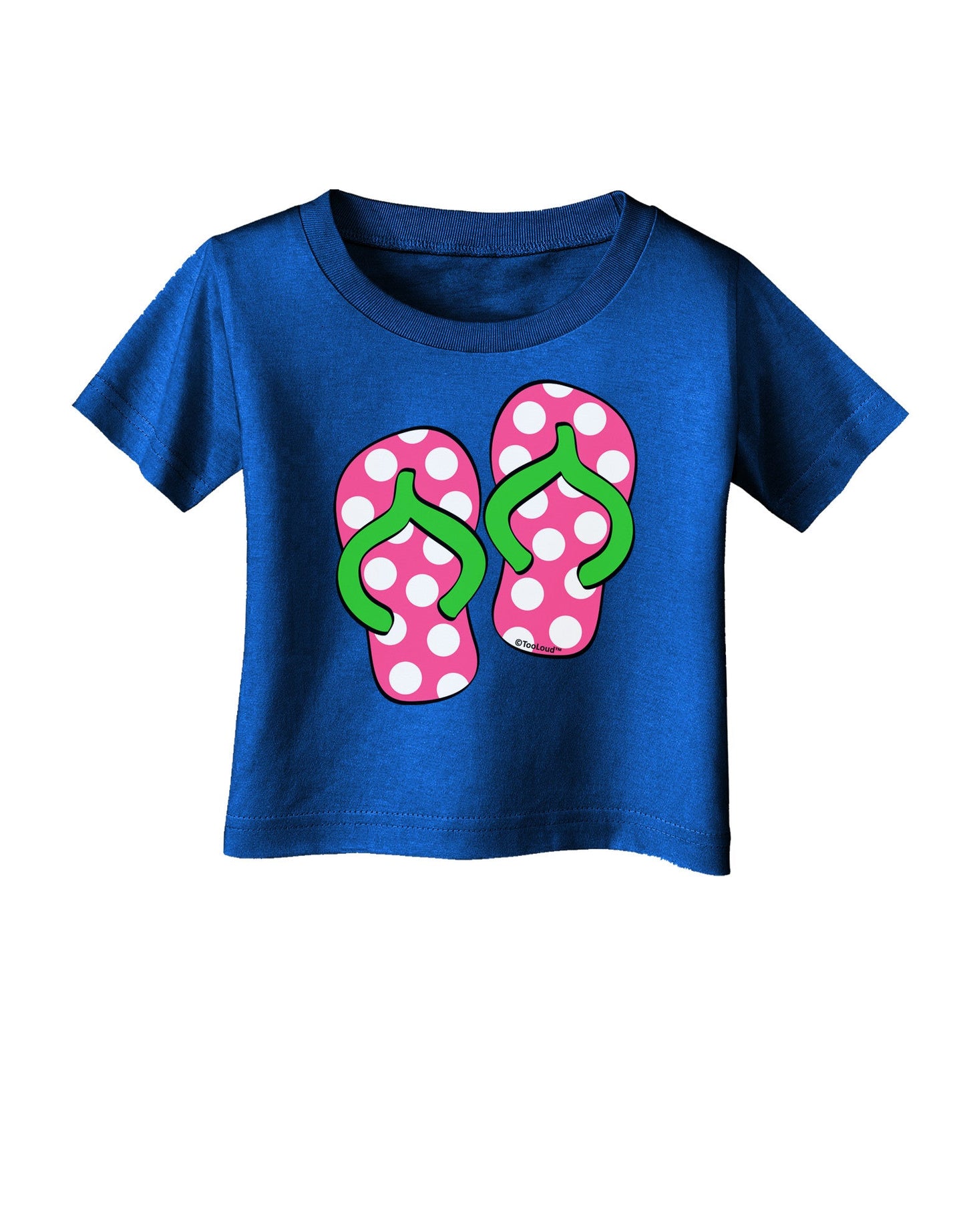 Cute Polka Dot Flip Flops - Pink and Green Infant T-Shirt Dark-Infant T-Shirt-TooLoud-Royal-Blue-06-Months-Davson Sales