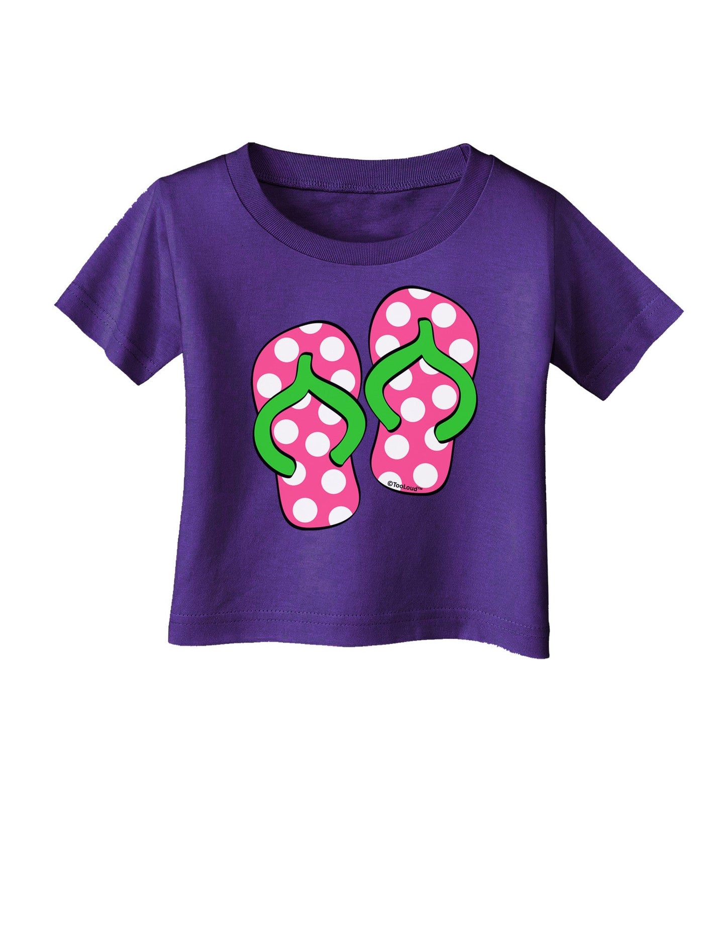 Cute Polka Dot Flip Flops - Pink and Green Infant T-Shirt Dark-Infant T-Shirt-TooLoud-Purple-06-Months-Davson Sales