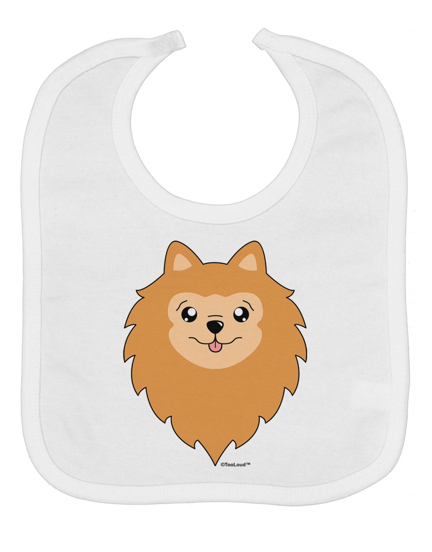 Cute Pomeranian Dog Baby Bib by TooLoud