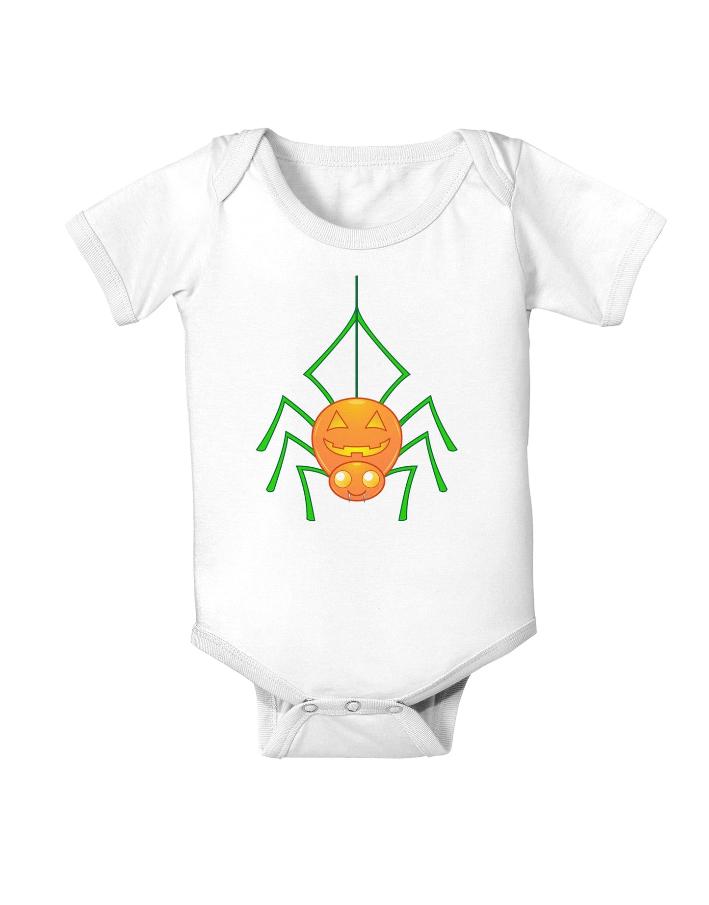 Cute Pumpkin Spider - Halloween Baby Romper Bodysuit-Baby Romper-TooLoud-White-06-Months-Davson Sales