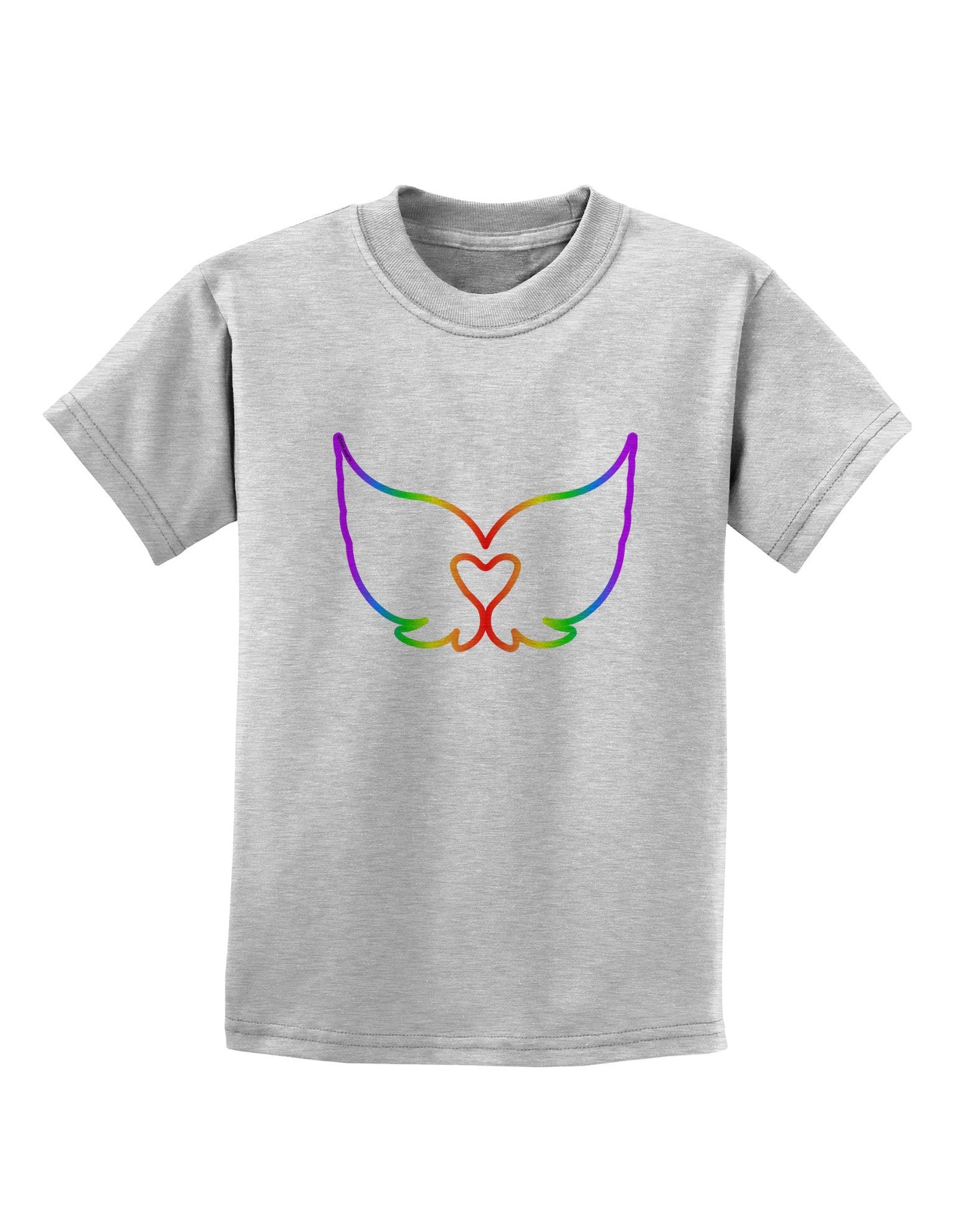 Cute Rainbow Angel Wings Heart Childrens T-Shirt-Childrens T-Shirt-TooLoud-AshGray-X-Small-Davson Sales