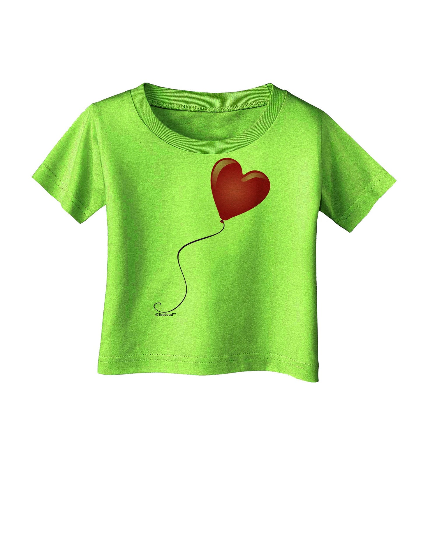 Cute Red Heart Balloon Infant T-Shirt-Infant T-Shirt-TooLoud-Lime-Green-06-Months-Davson Sales