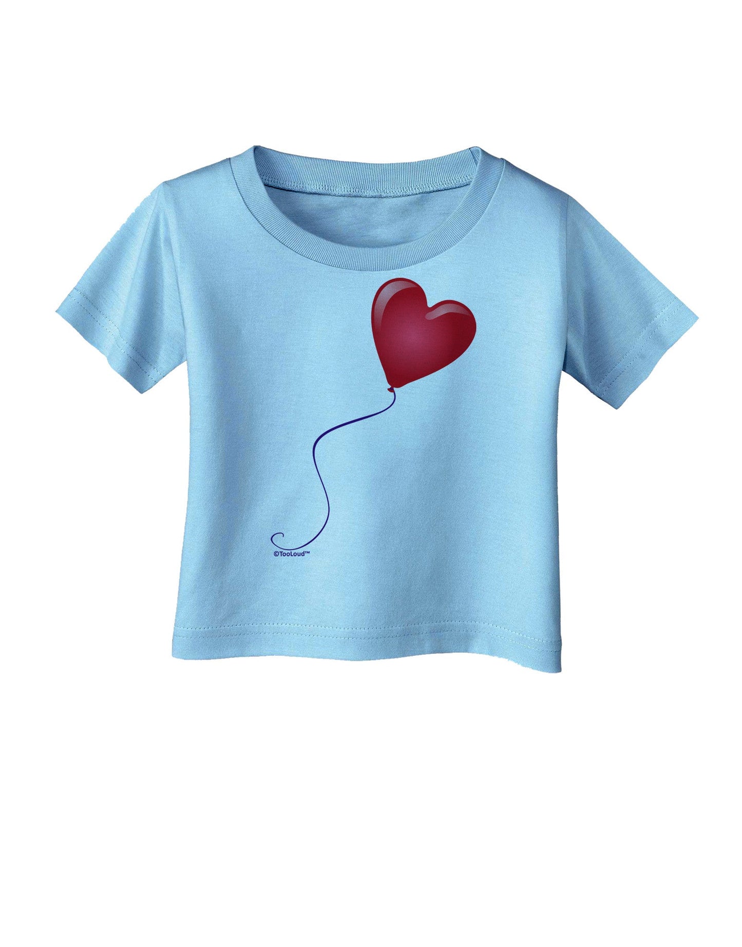 Cute Red Heart Balloon Infant T-Shirt-Infant T-Shirt-TooLoud-Aquatic-Blue-06-Months-Davson Sales