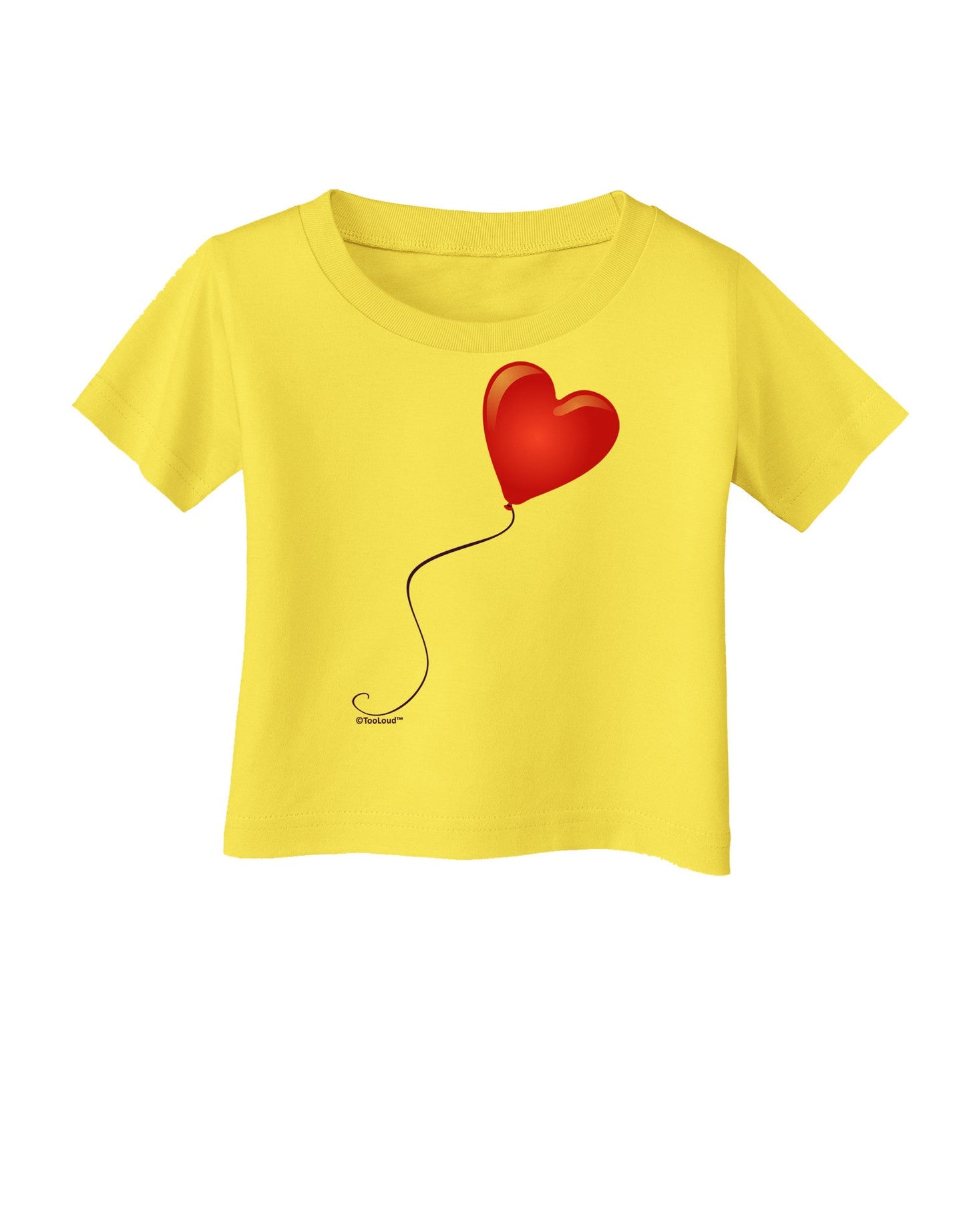 Cute Red Heart Balloon Infant T-Shirt-Infant T-Shirt-TooLoud-Yellow-06-Months-Davson Sales