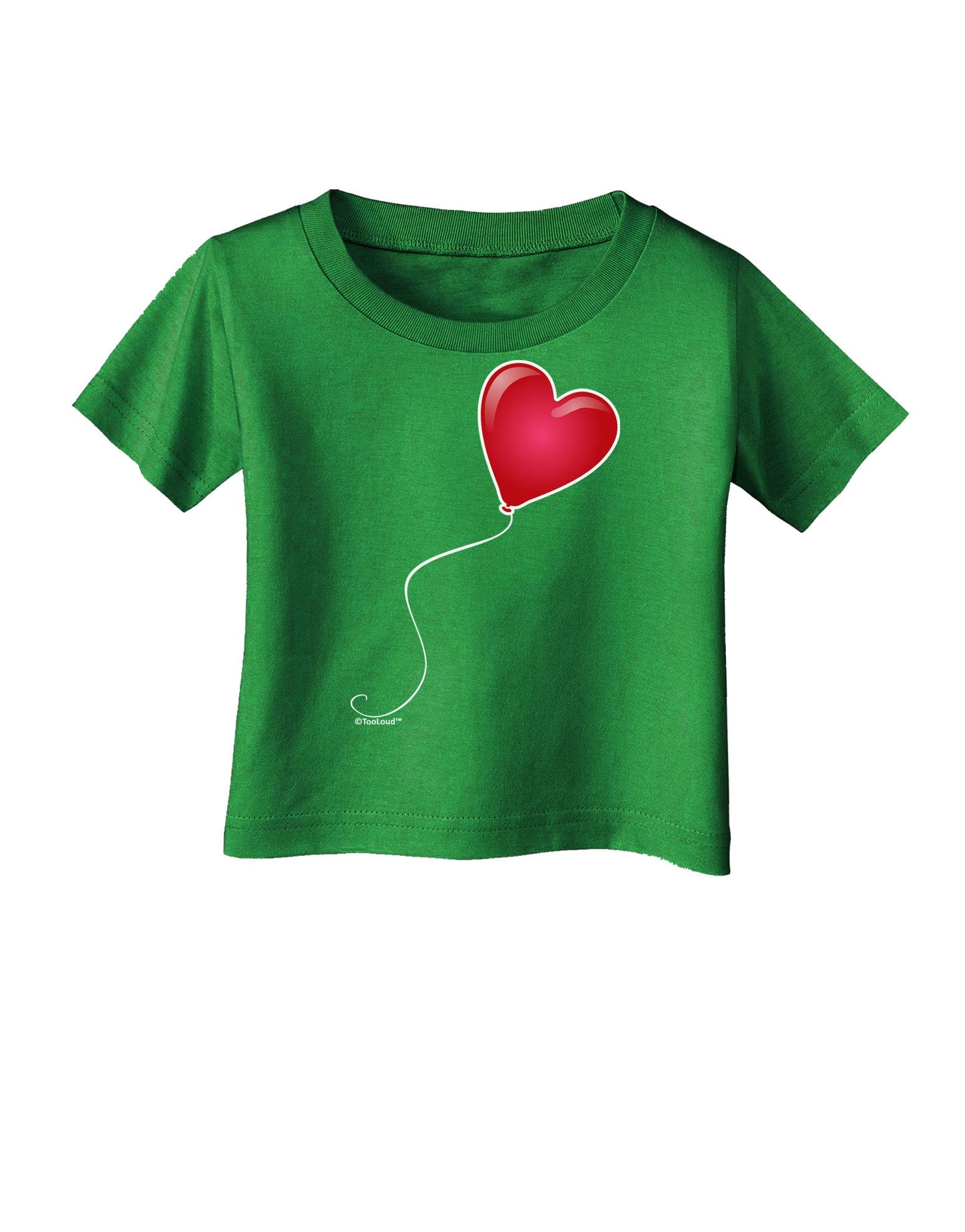 Cute Red Heart Balloon Infant T-Shirt Dark-Infant T-Shirt-TooLoud-Clover-Green-06-Months-Davson Sales