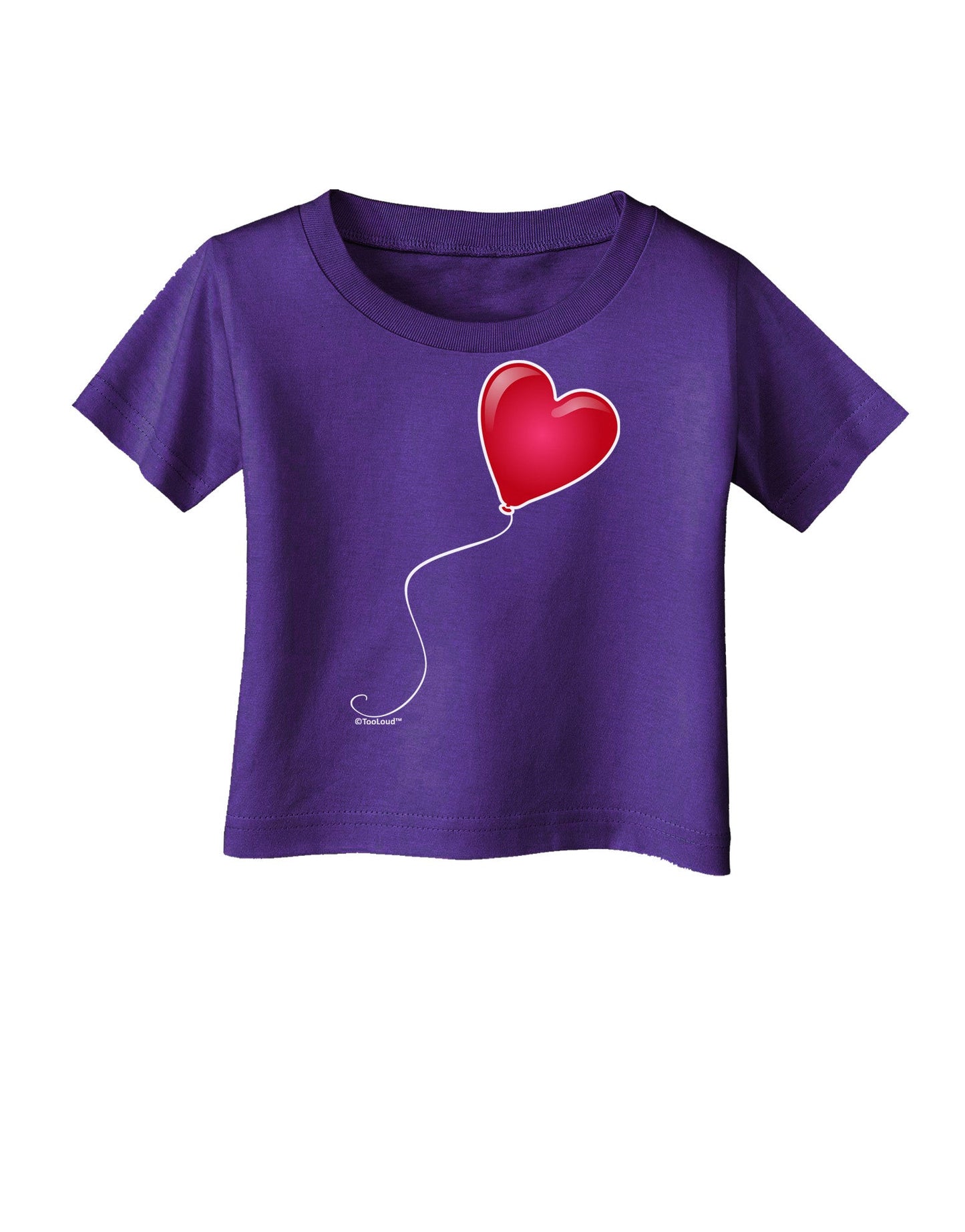 Cute Red Heart Balloon Infant T-Shirt Dark-Infant T-Shirt-TooLoud-Purple-06-Months-Davson Sales