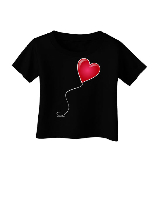 Cute Red Heart Balloon Infant T-Shirt Dark-Infant T-Shirt-TooLoud-Black-06-Months-Davson Sales