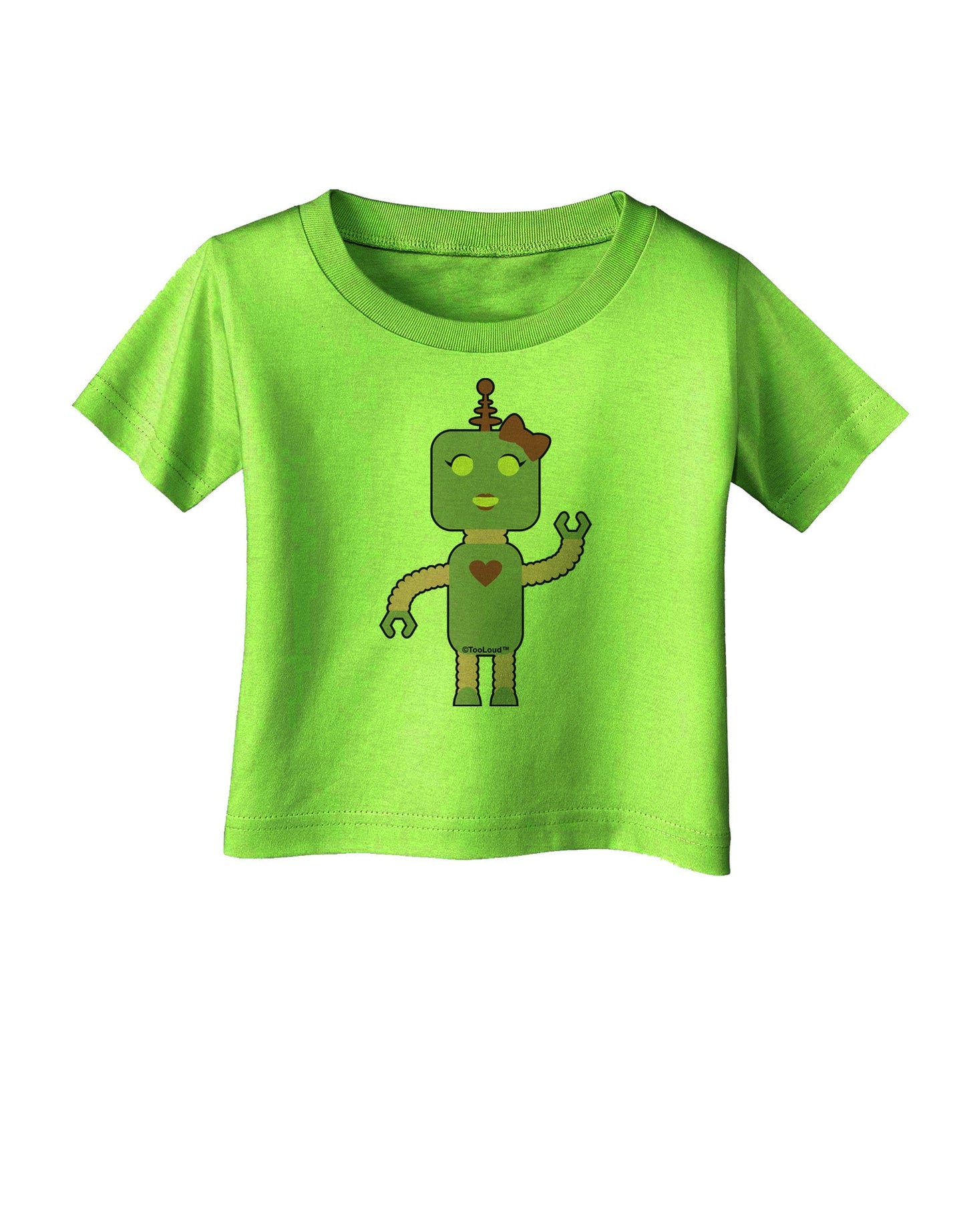 Cute Robot Female Infant T-Shirt-Infant T-Shirt-TooLoud-Lime-Green-06-Months-Davson Sales