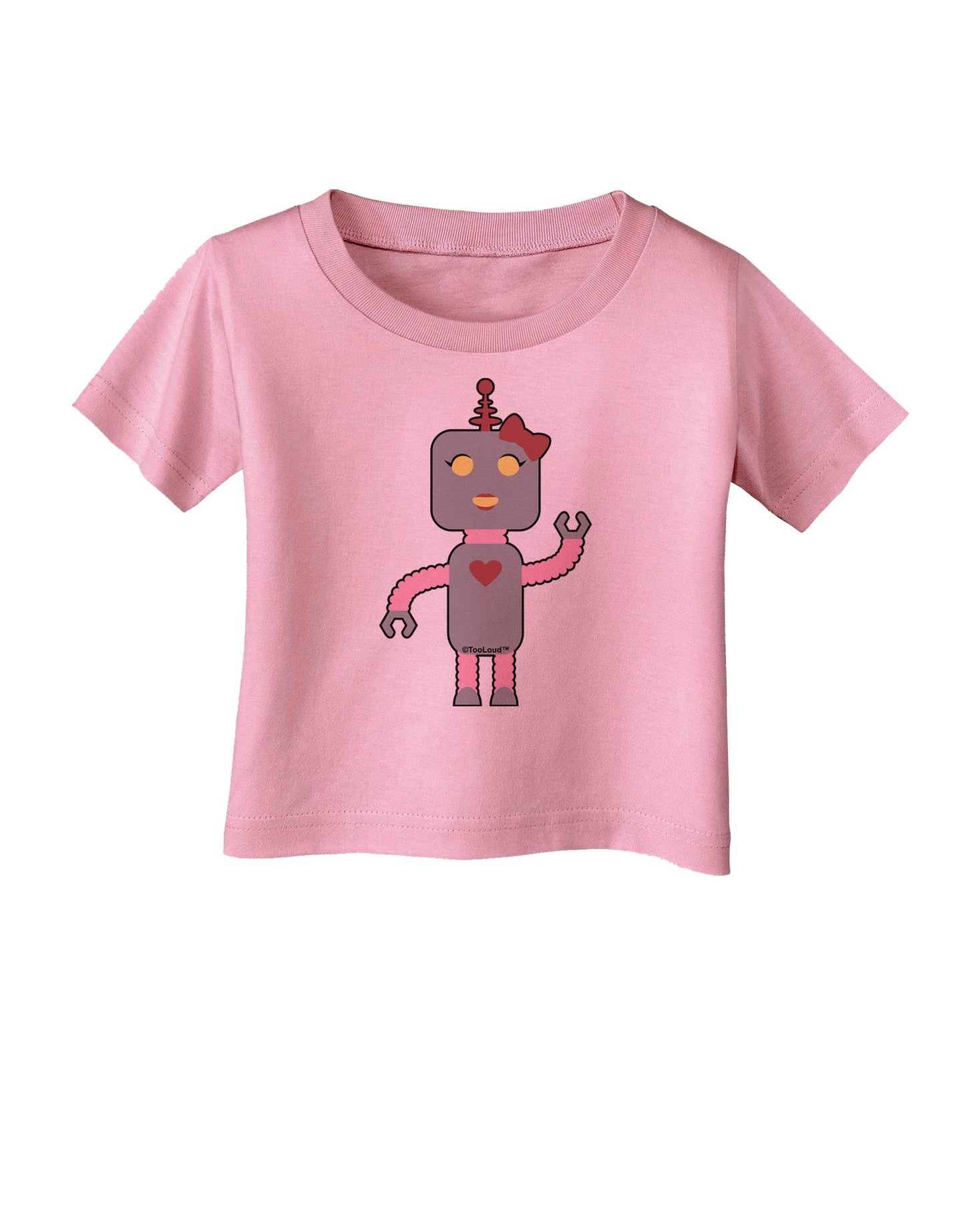 Cute Robot Female Infant T-Shirt-Infant T-Shirt-TooLoud-Candy-Pink-06-Months-Davson Sales