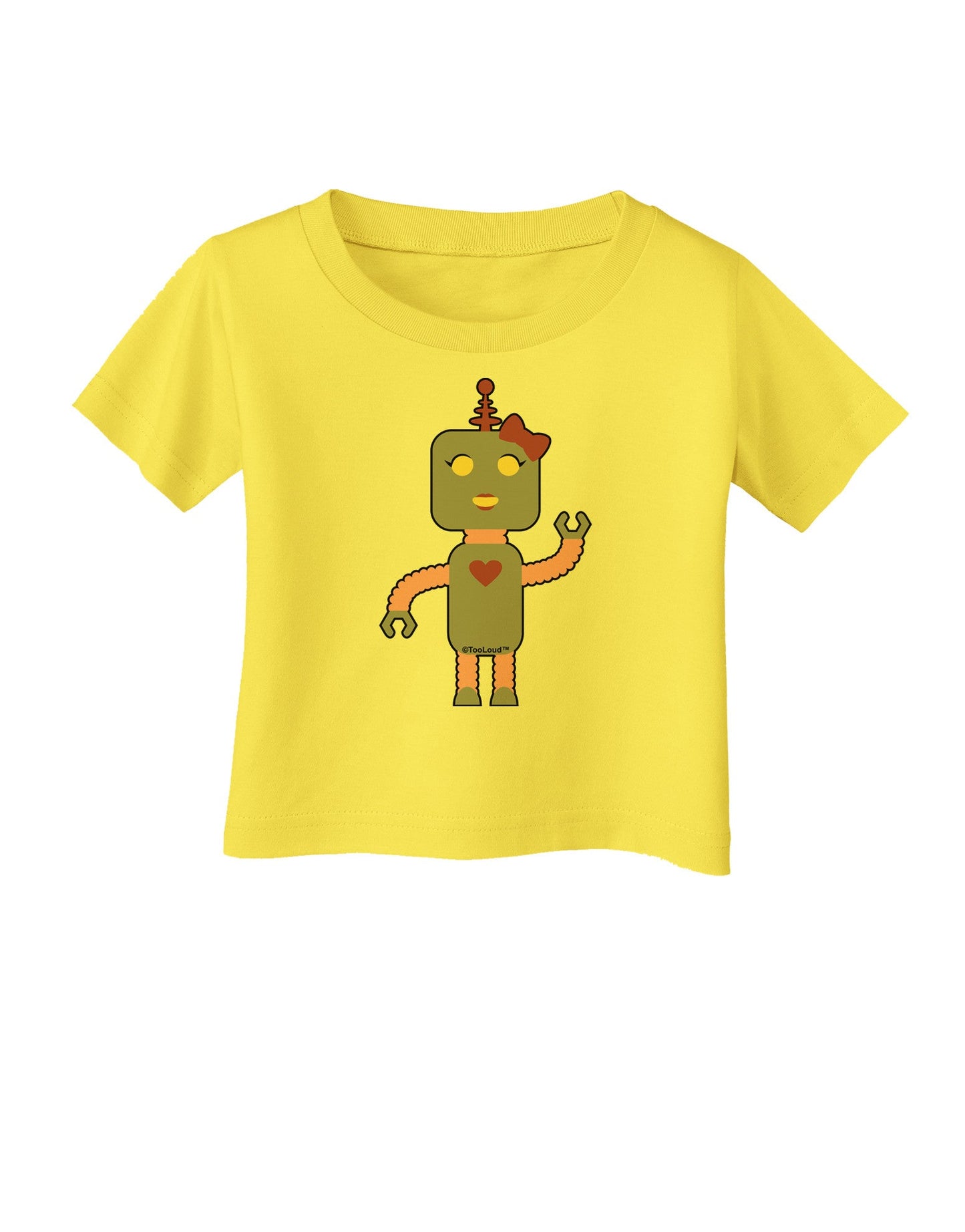 Cute Robot Female Infant T-Shirt-Infant T-Shirt-TooLoud-Yellow-06-Months-Davson Sales
