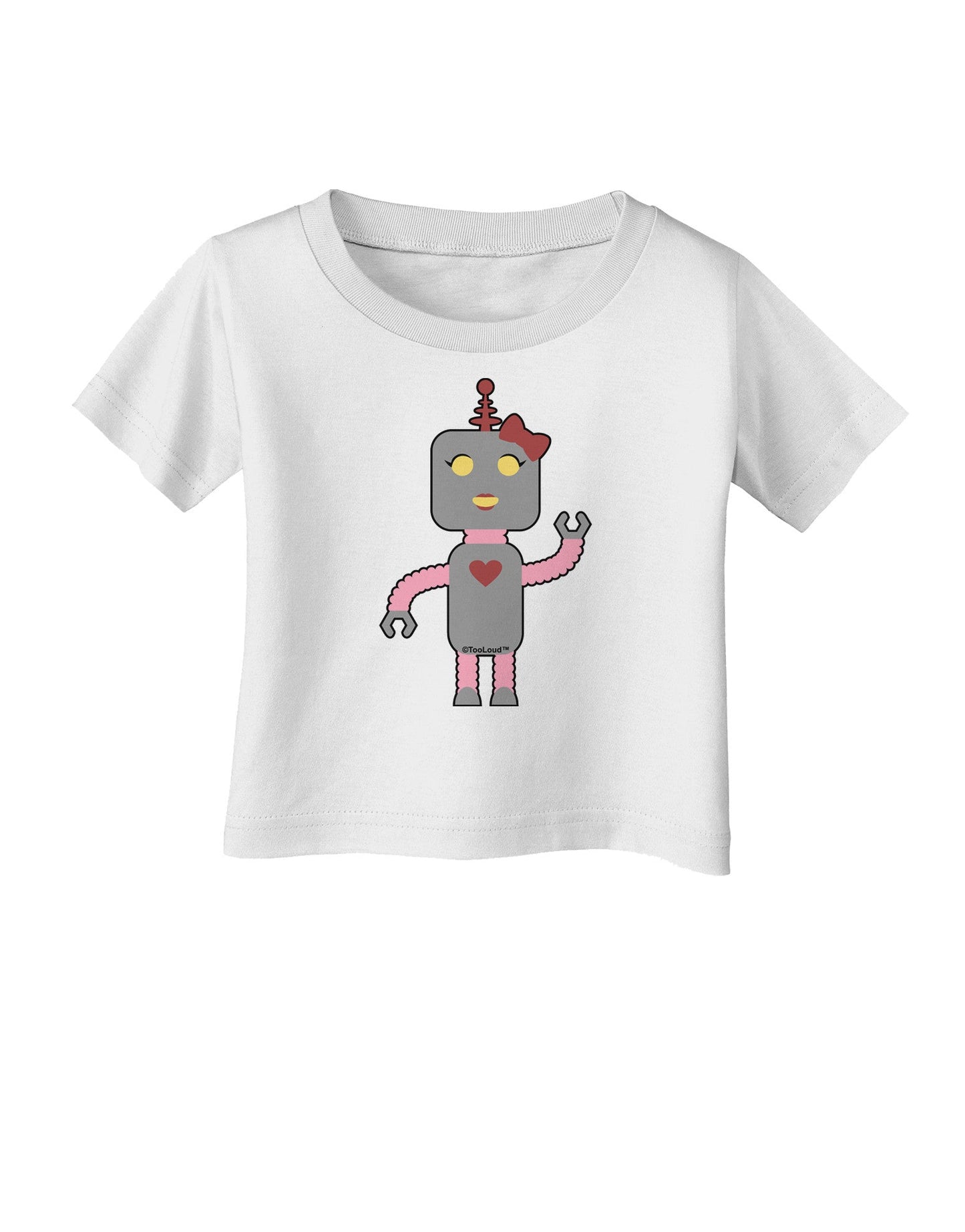 Cute Robot Female Infant T-Shirt-Infant T-Shirt-TooLoud-White-06-Months-Davson Sales