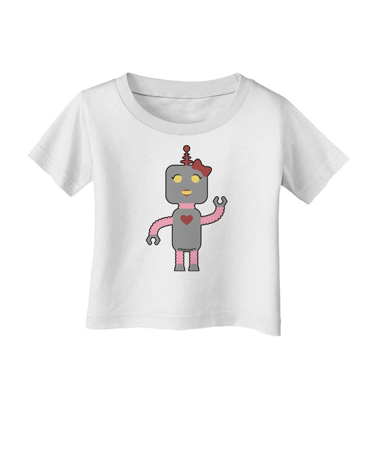 Cute Robot Female Infant T-Shirt-Infant T-Shirt-TooLoud-White-06-Months-Davson Sales
