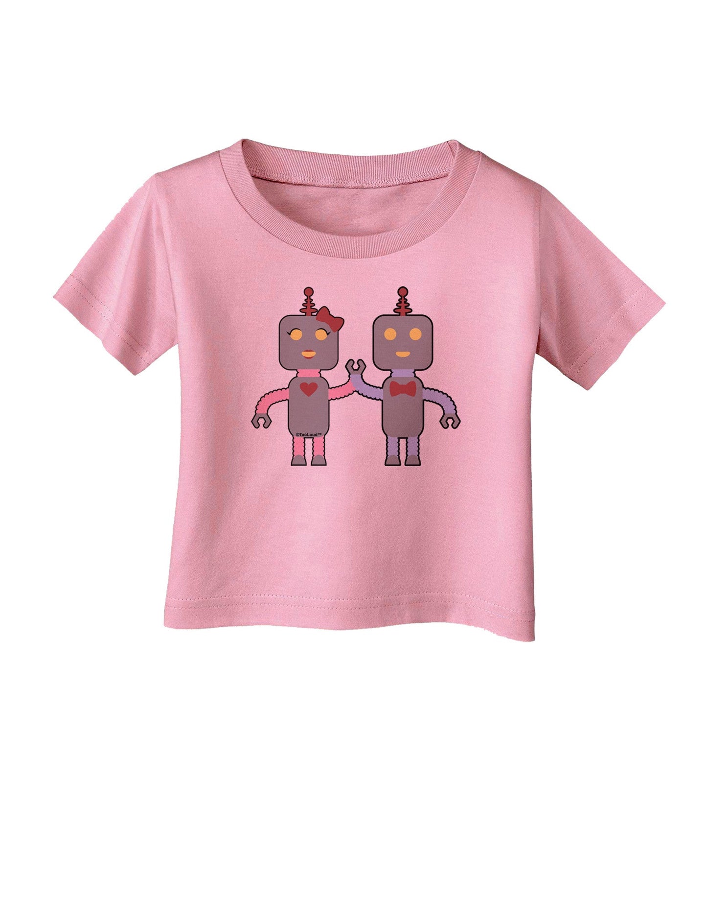 Cute Robot Love Infant T-Shirt-Infant T-Shirt-TooLoud-Candy-Pink-06-Months-Davson Sales