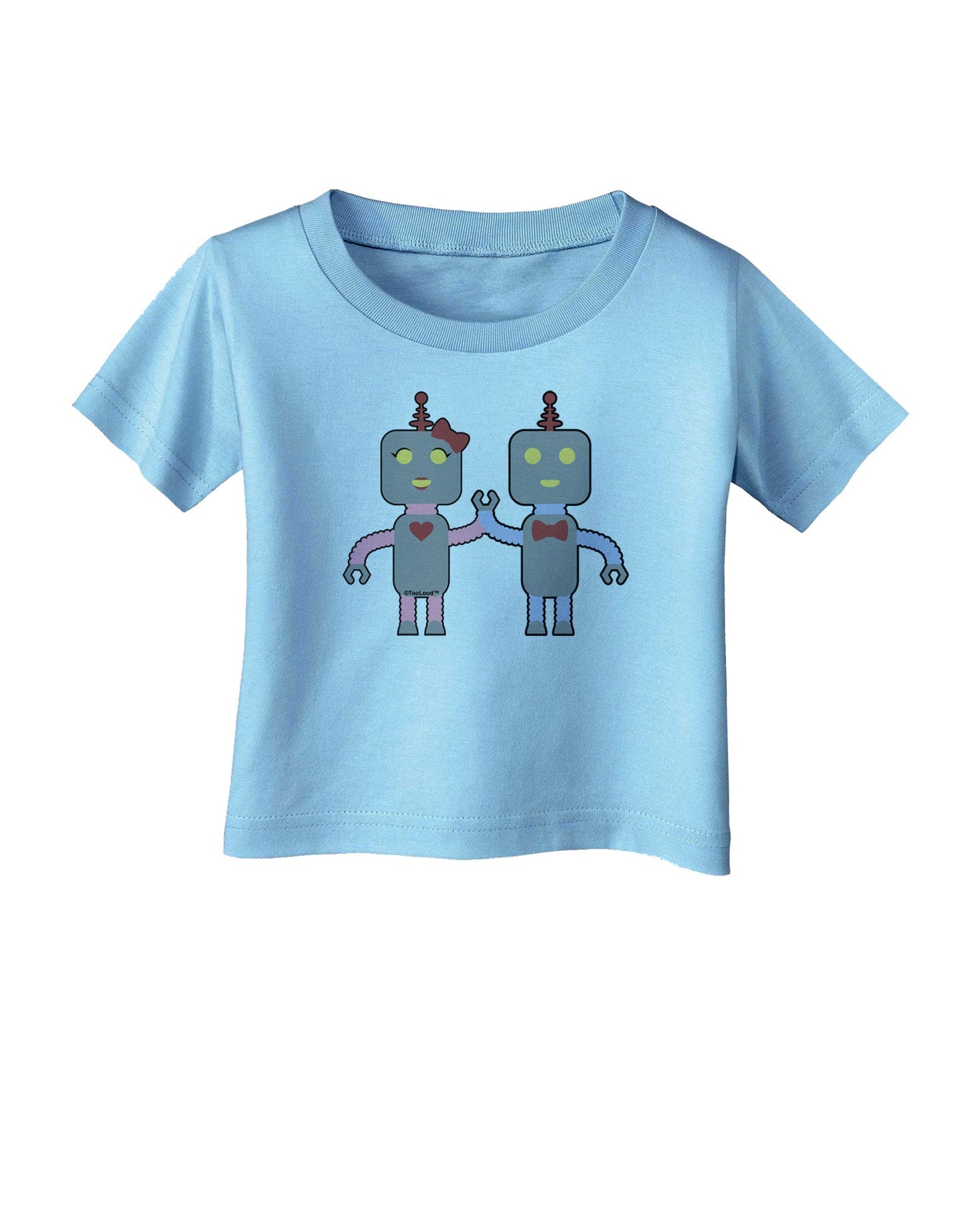 Cute Robot Love Infant T-Shirt-Infant T-Shirt-TooLoud-Aquatic-Blue-06-Months-Davson Sales