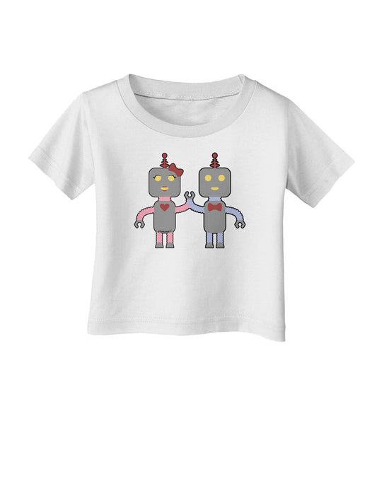 Cute Robot Love Infant T-Shirt-Infant T-Shirt-TooLoud-White-06-Months-Davson Sales