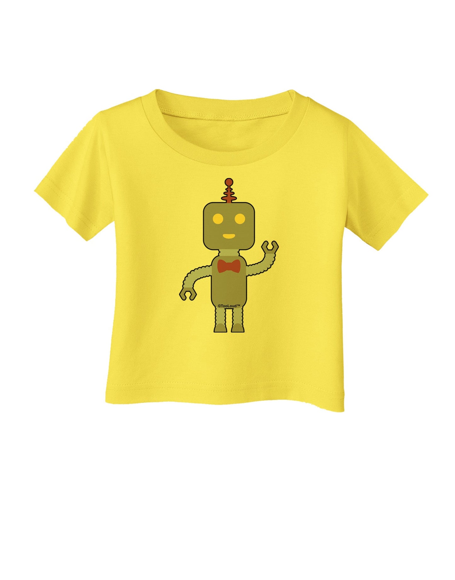 Cute Robot Male Infant T-Shirt-Infant T-Shirt-TooLoud-Yellow-06-Months-Davson Sales