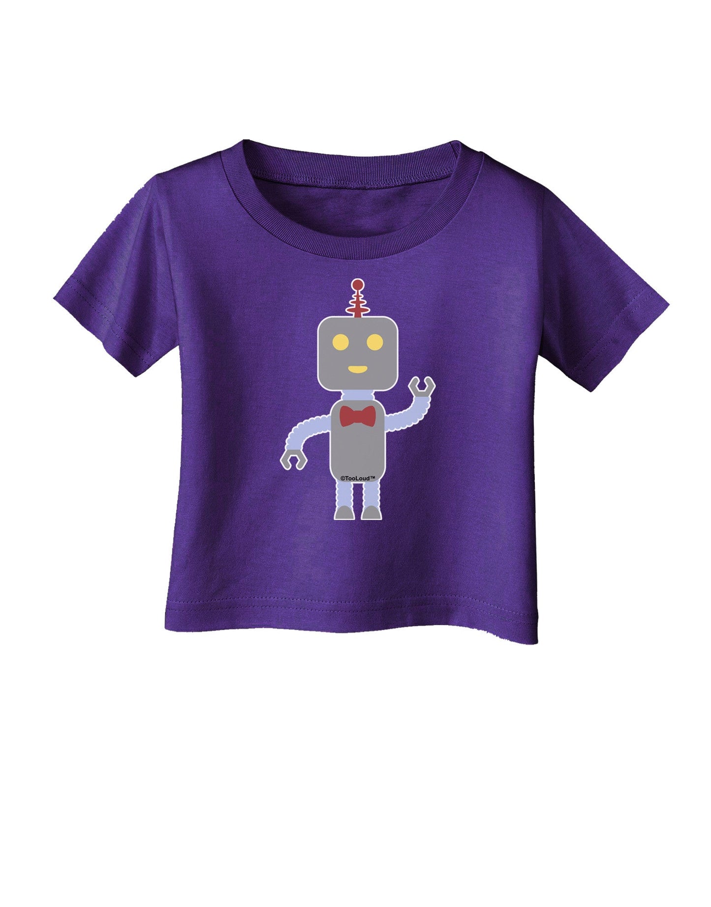 Cute Robot Male Infant T-Shirt Dark-Infant T-Shirt-TooLoud-Purple-06-Months-Davson Sales