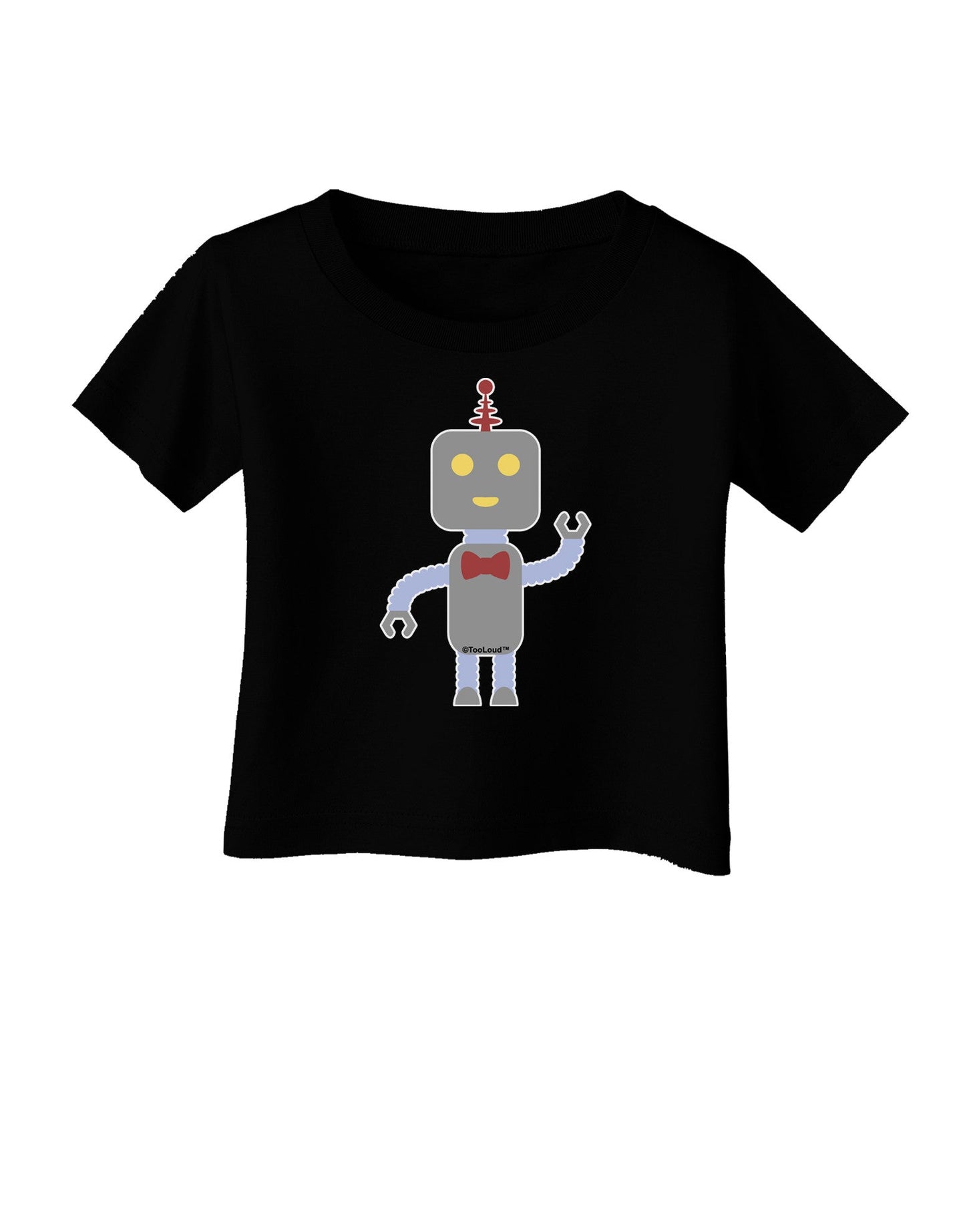 Cute Robot Male Infant T-Shirt Dark-Infant T-Shirt-TooLoud-Black-06-Months-Davson Sales