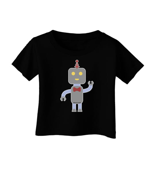 Cute Robot Male Infant T-Shirt Dark-Infant T-Shirt-TooLoud-Black-06-Months-Davson Sales