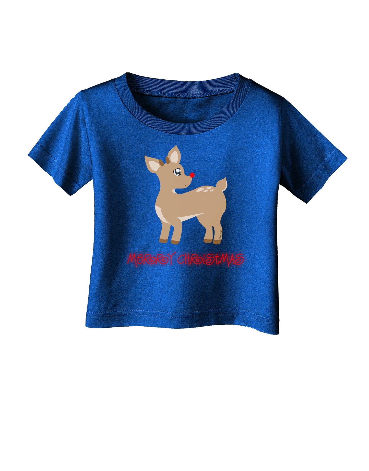 Cute Rudolph the Reindeer - Merry Christmas Infant T-Shirt Dark by TooLoud-Infant T-Shirt-TooLoud-Red-06-Months-Davson Sales