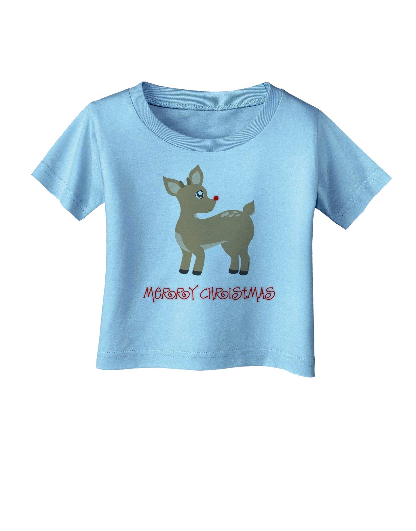 Cute Rudolph the Reindeer - Merry Christmas Infant T-Shirt by TooLoud-Infant T-Shirt-TooLoud-Aquatic-Blue-06-Months-Davson Sales