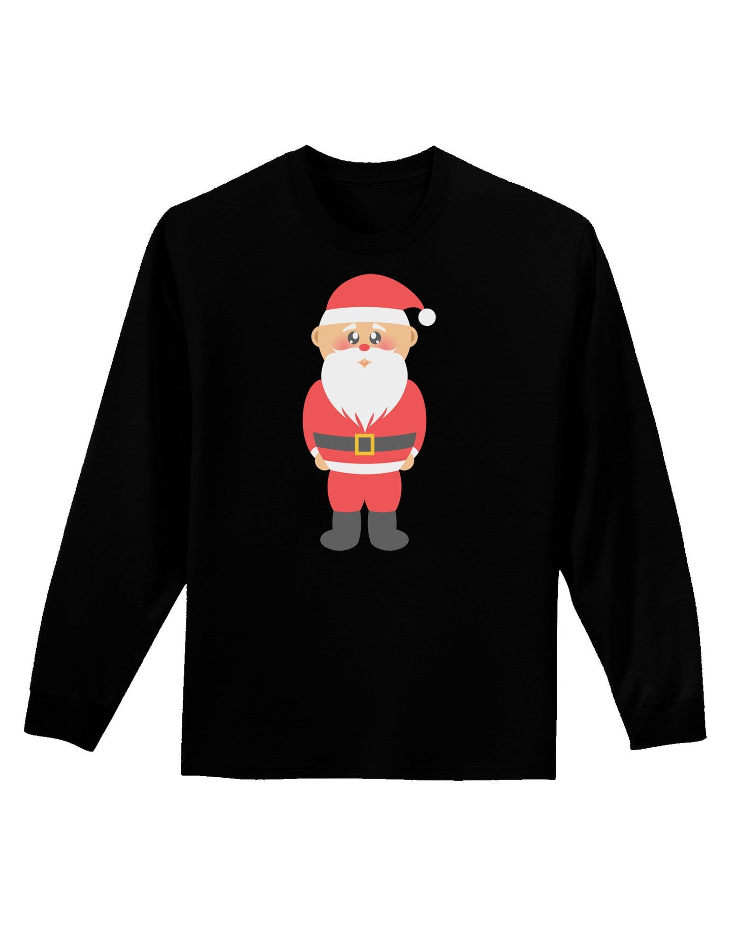 Cute Santa Claus Christmas Adult Long Sleeve Dark T-Shirt-TooLoud-Black-Small-Davson Sales
