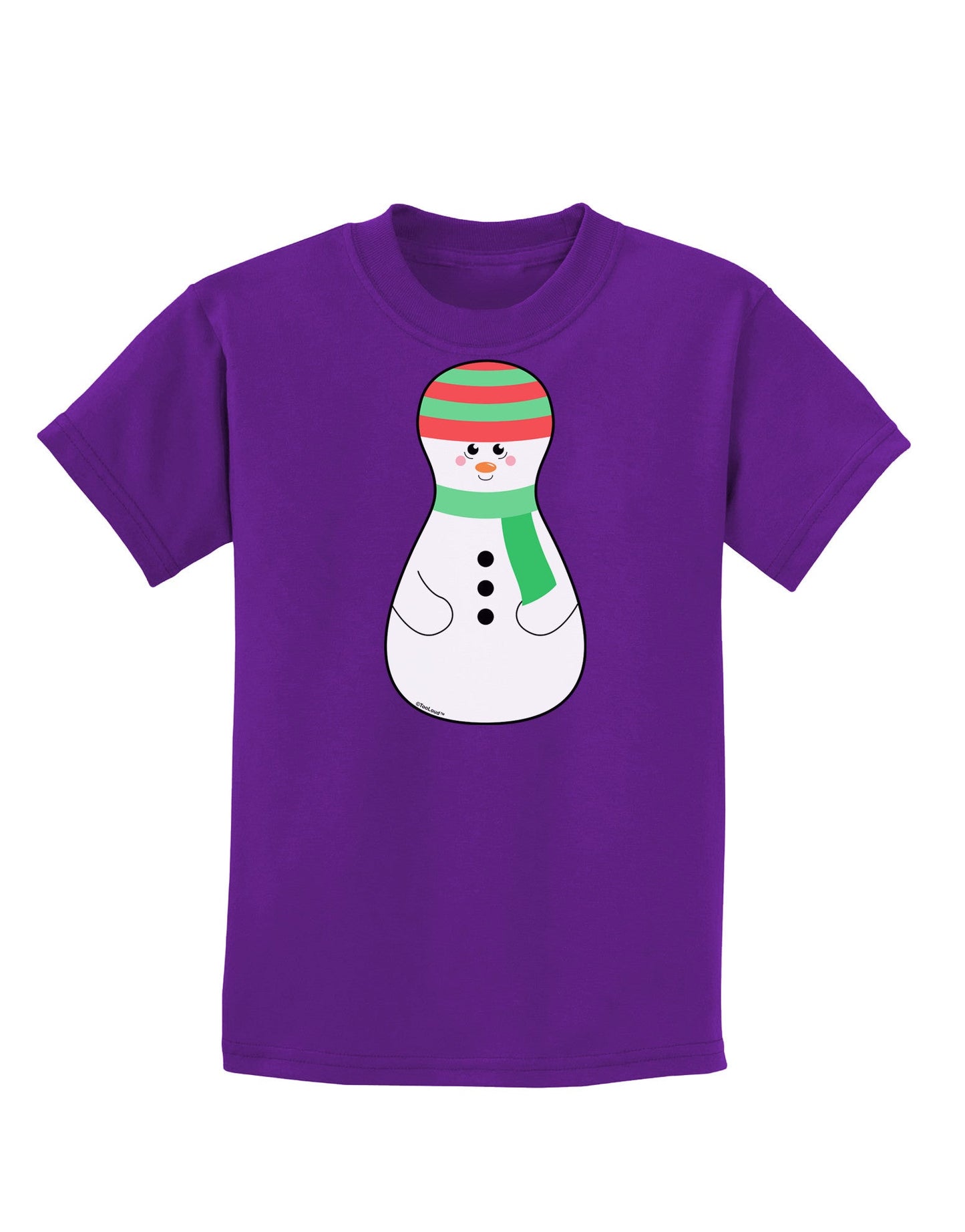 Cute Snowman Matryoshka Nesting Doll - Christmas Childrens Dark T-Shirt-Childrens T-Shirt-TooLoud-Purple-X-Small-Davson Sales