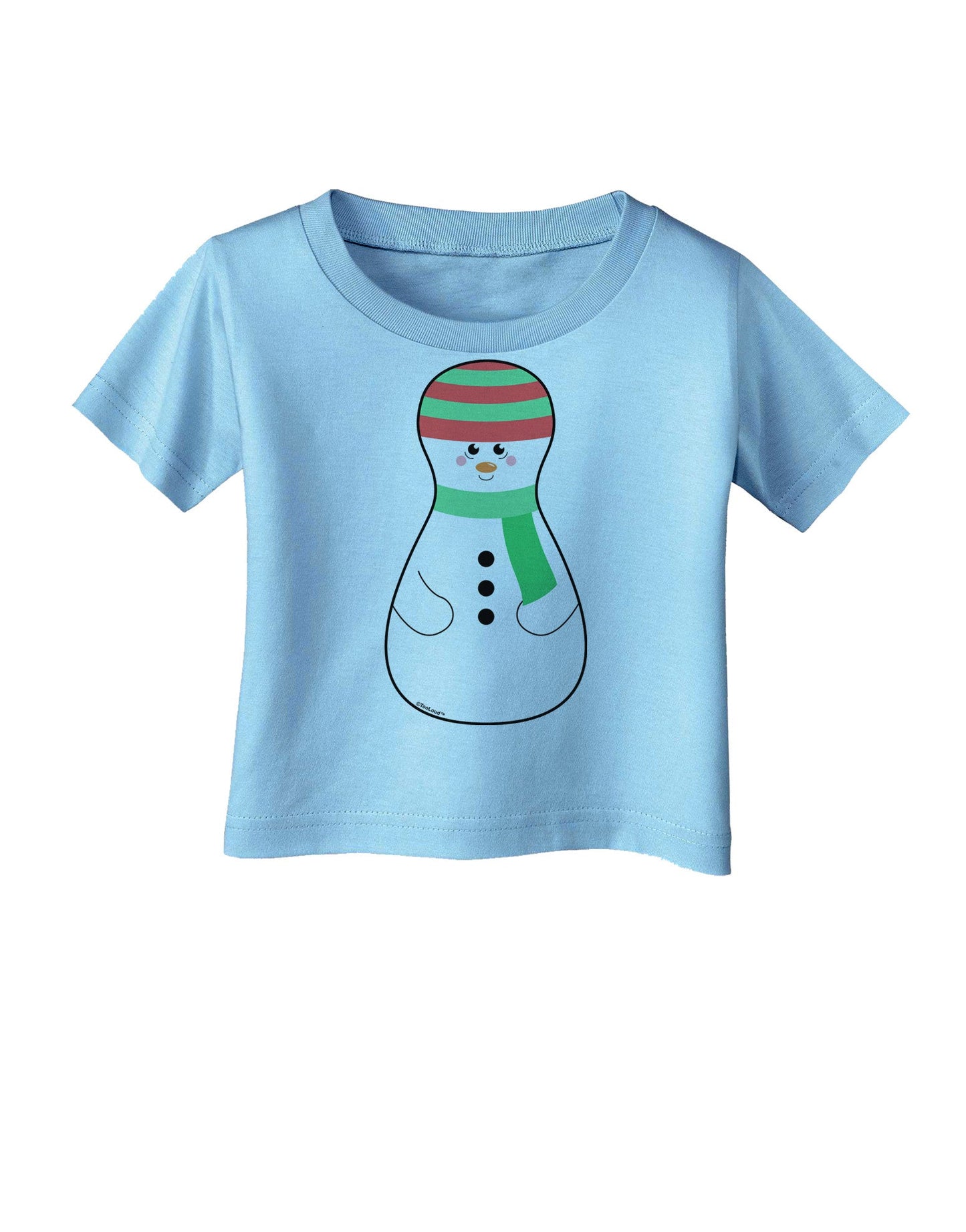Cute Snowman Matryoshka Nesting Doll - Christmas Infant T-Shirt-Infant T-Shirt-TooLoud-Aquatic-Blue-06-Months-Davson Sales