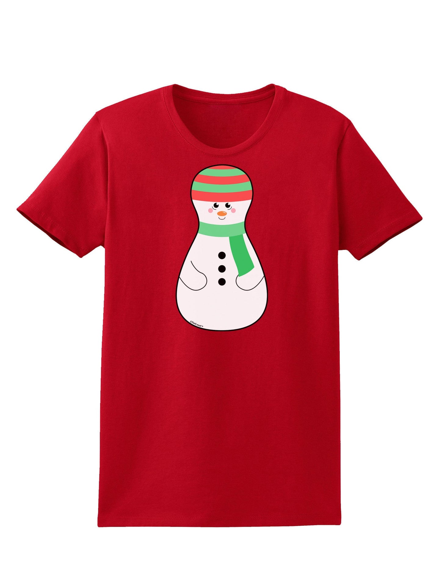 Cute Snowman Matryoshka Nesting Doll - Christmas Womens Dark T-Shirt-TooLoud-Red-X-Small-Davson Sales