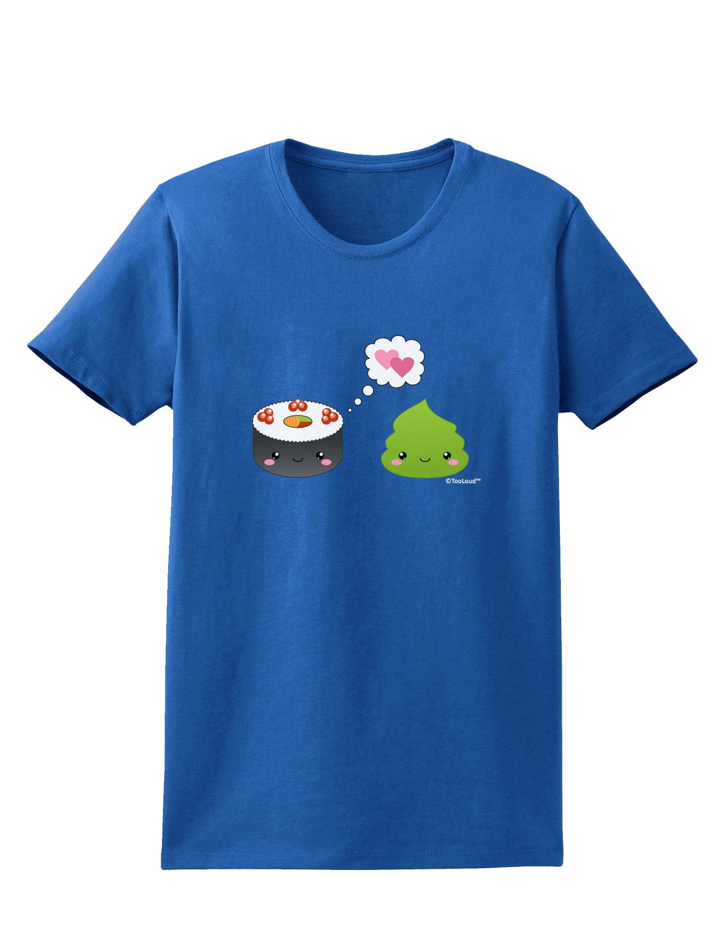 Cute Sushi and Wasabi Love Womens Dark T-Shirt by TooLoud-Womens T-Shirt-TooLoud-Royal-Blue-X-Small-Davson Sales