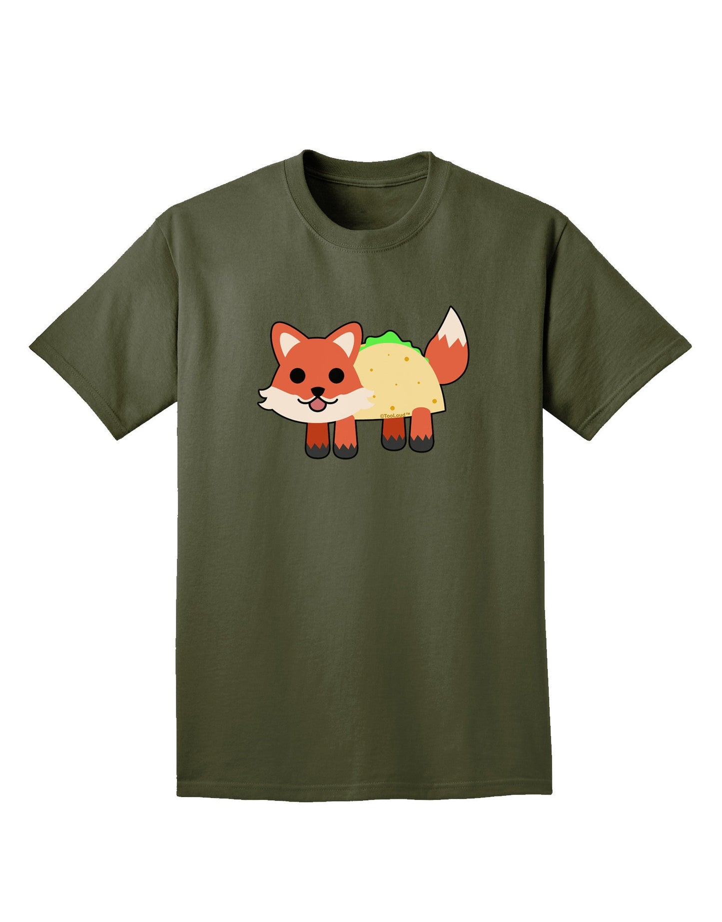 Cute Taco Fox Adult Dark T-Shirt-Mens T-Shirt-TooLoud-Military-Green-Small-Davson Sales