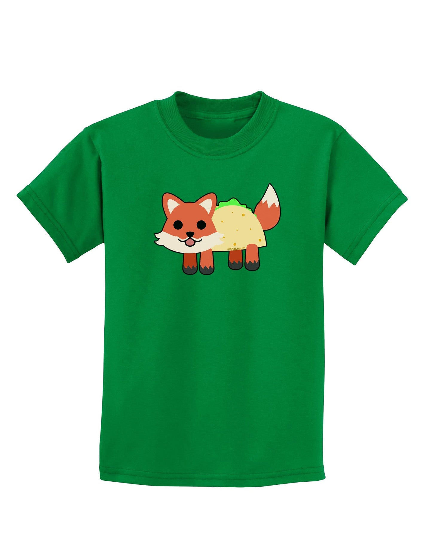 Cute Taco Fox Childrens Dark T-Shirt-Childrens T-Shirt-TooLoud-Kelly-Green-X-Small-Davson Sales