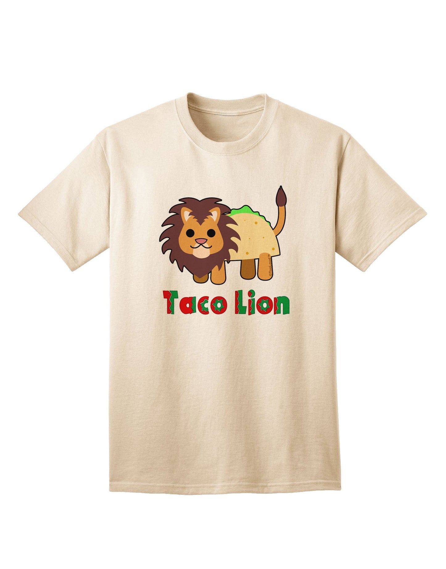Cute Taco Lion Text Adult T-Shirt-Mens T-Shirt-TooLoud-Natural-Small-Davson Sales