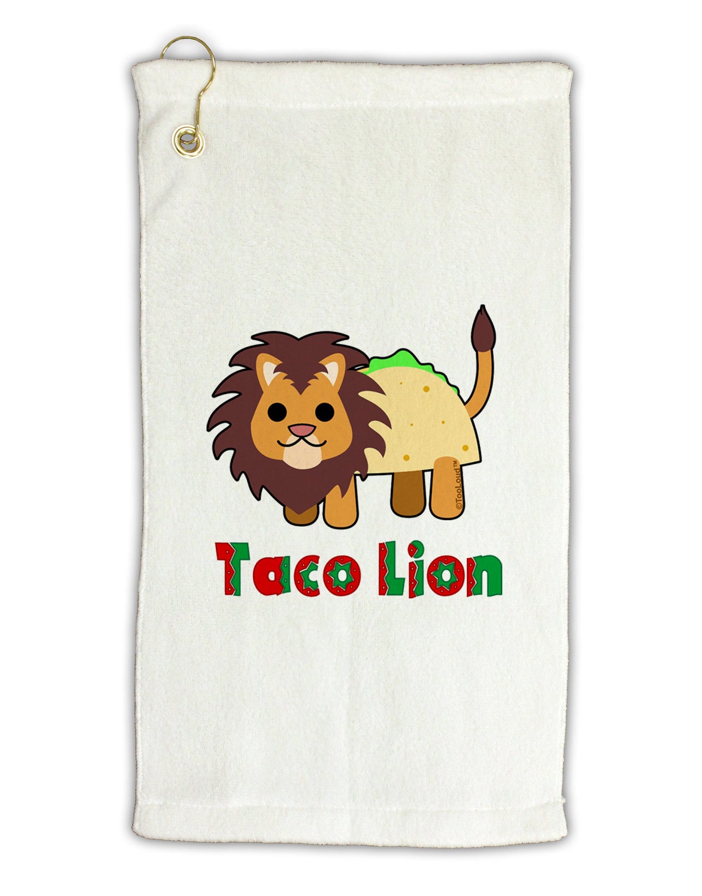 Cute Taco Lion Text Micro Terry Gromet Golf Towel 11"x19-Golf Towel-TooLoud-White-Davson Sales