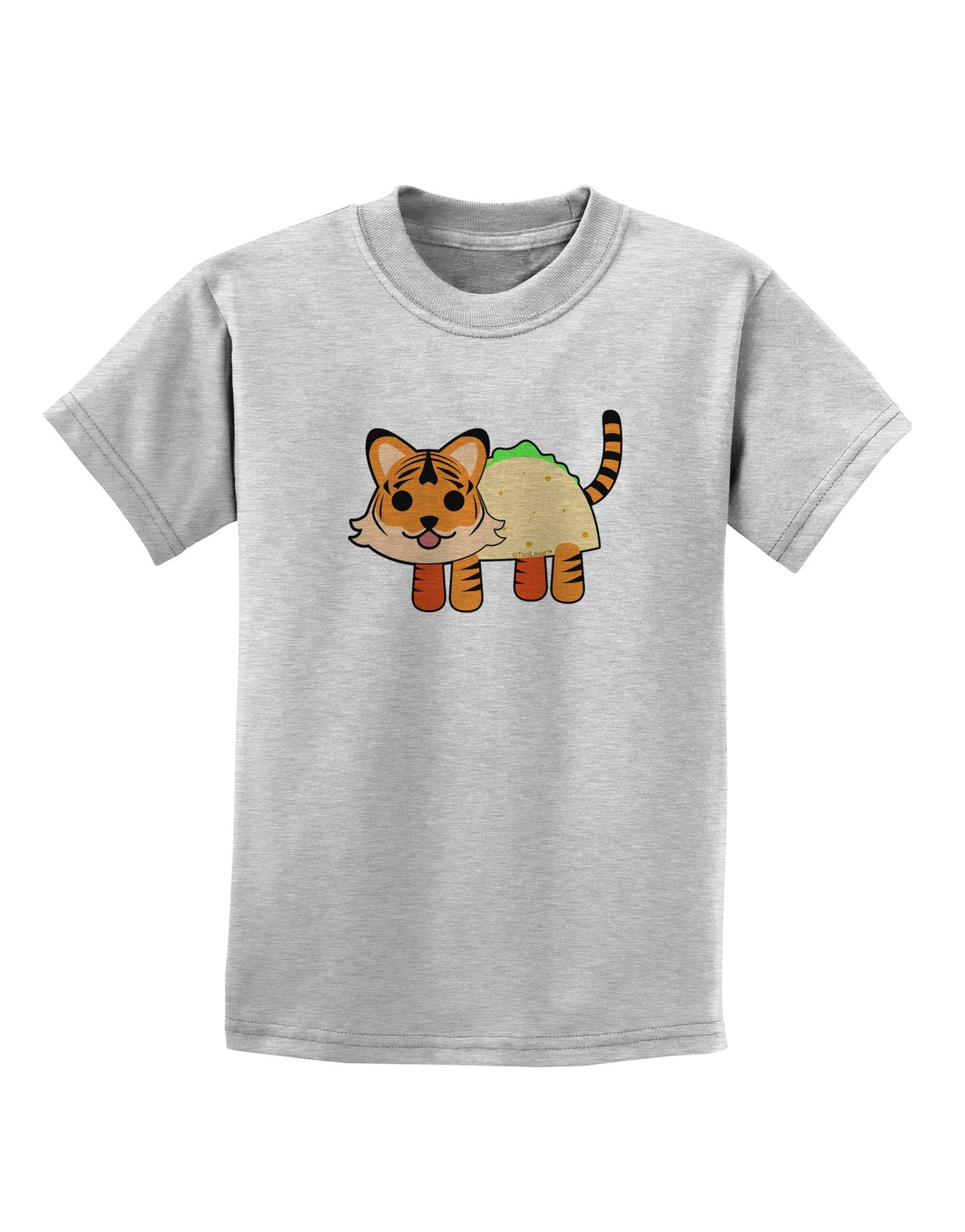 Cute Taco Tiger Childrens T-Shirt-Childrens T-Shirt-TooLoud-AshGray-X-Small-Davson Sales
