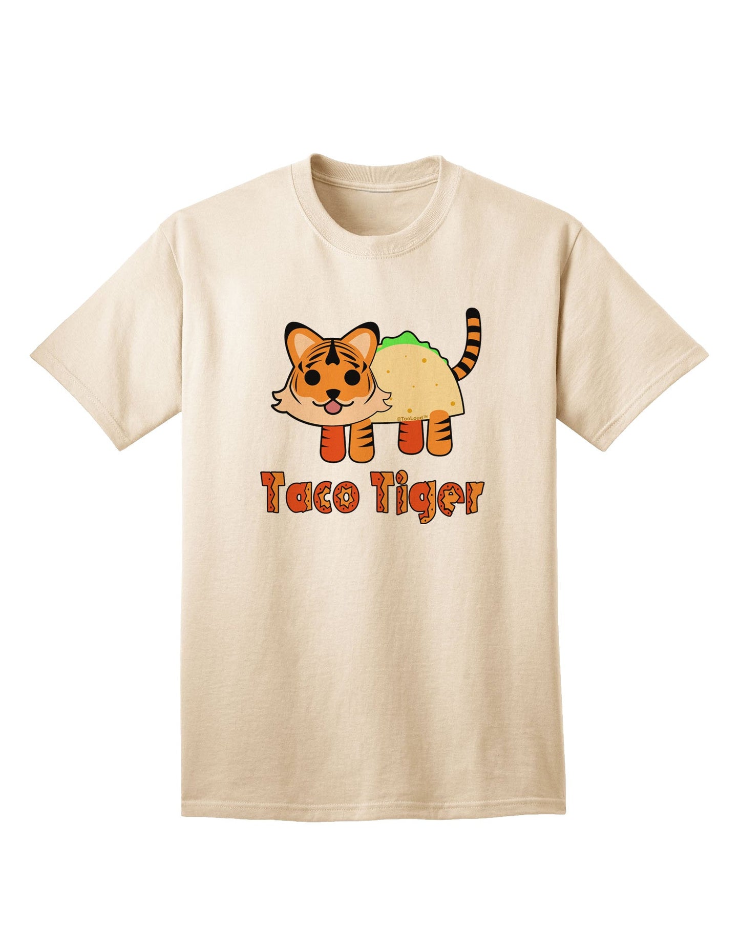 Cute Taco Tiger Text Adult T-Shirt-Mens T-Shirt-TooLoud-Natural-Small-Davson Sales