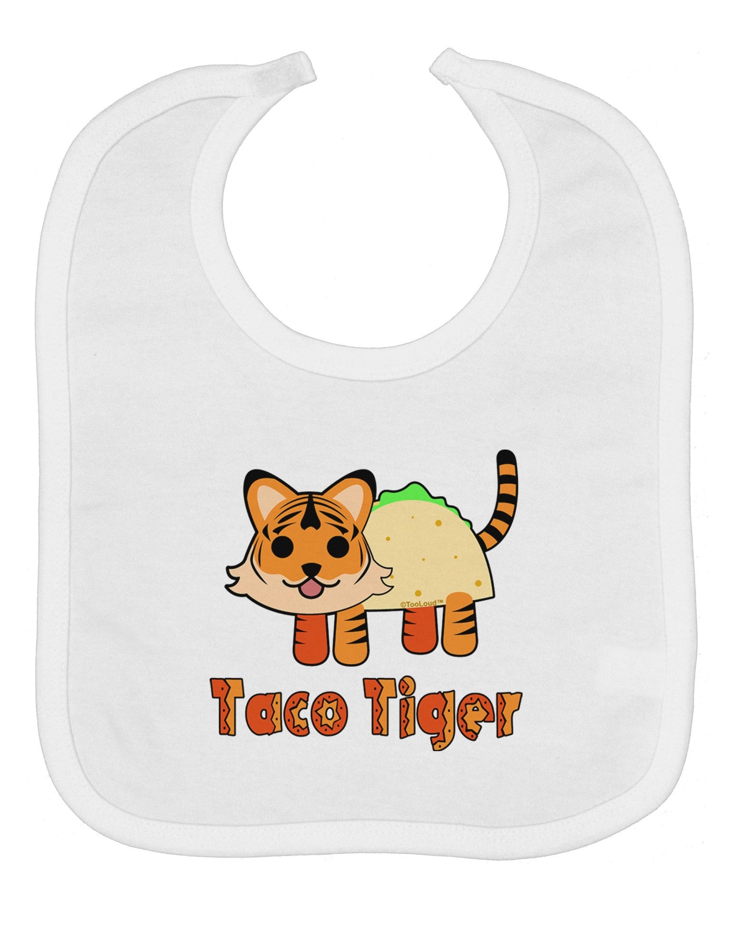 Cute Taco Tiger Text Baby Bib