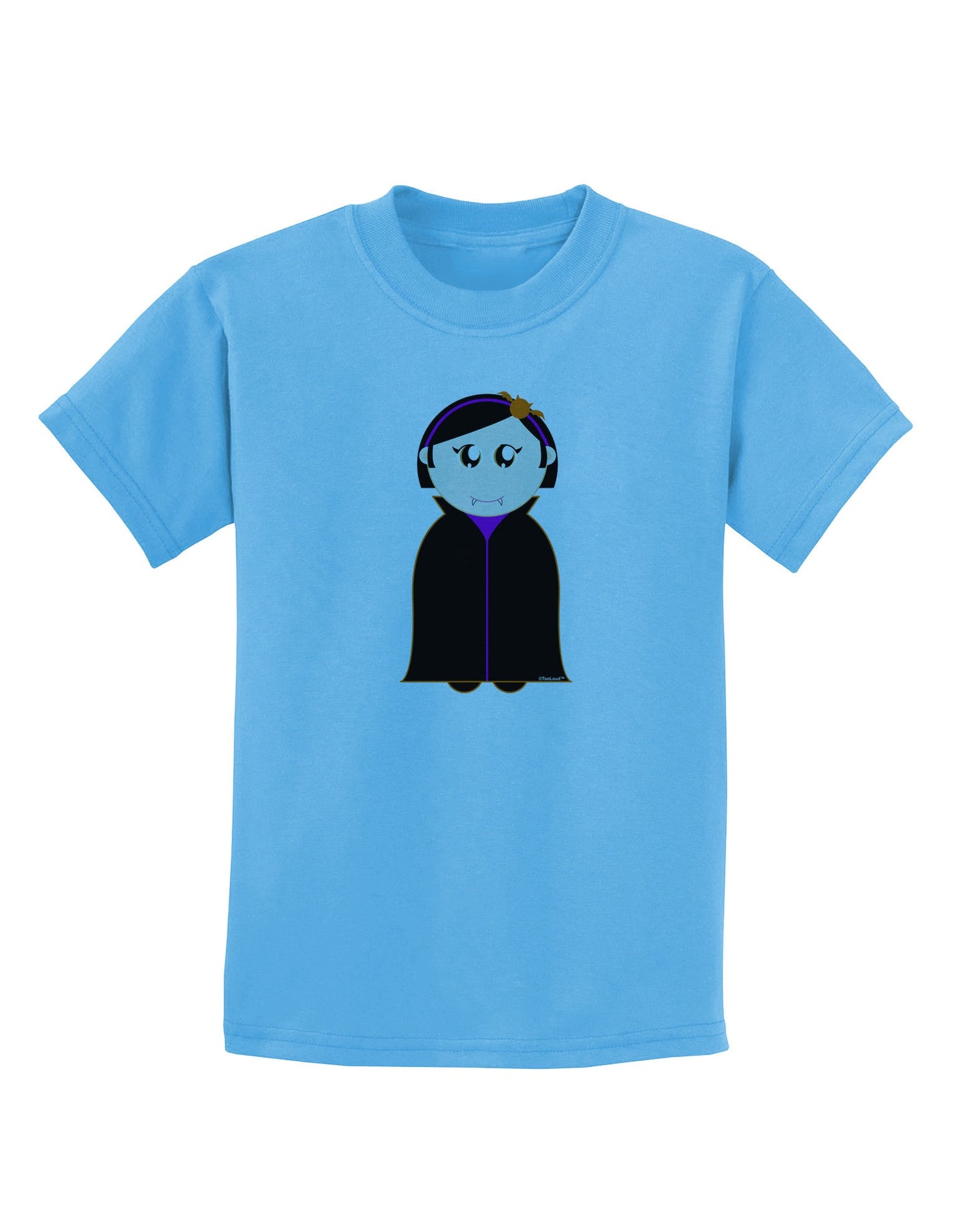Cute Vampire Girl Halloween Childrens T-Shirt-Childrens T-Shirt-TooLoud-Aquatic-Blue-X-Small-Davson Sales