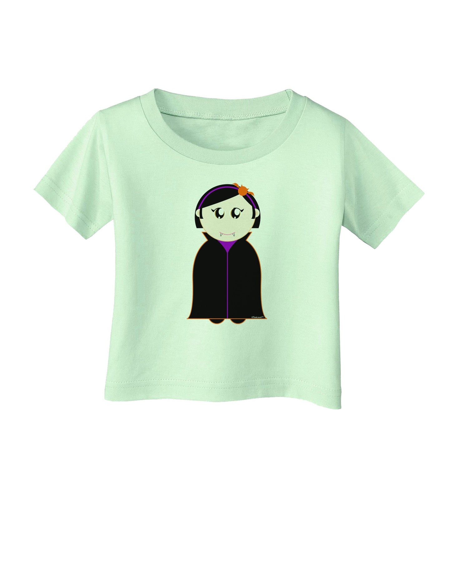 Cute Vampire Girl Halloween Infant T-Shirt-Infant T-Shirt-TooLoud-Light-Green-06-Months-Davson Sales