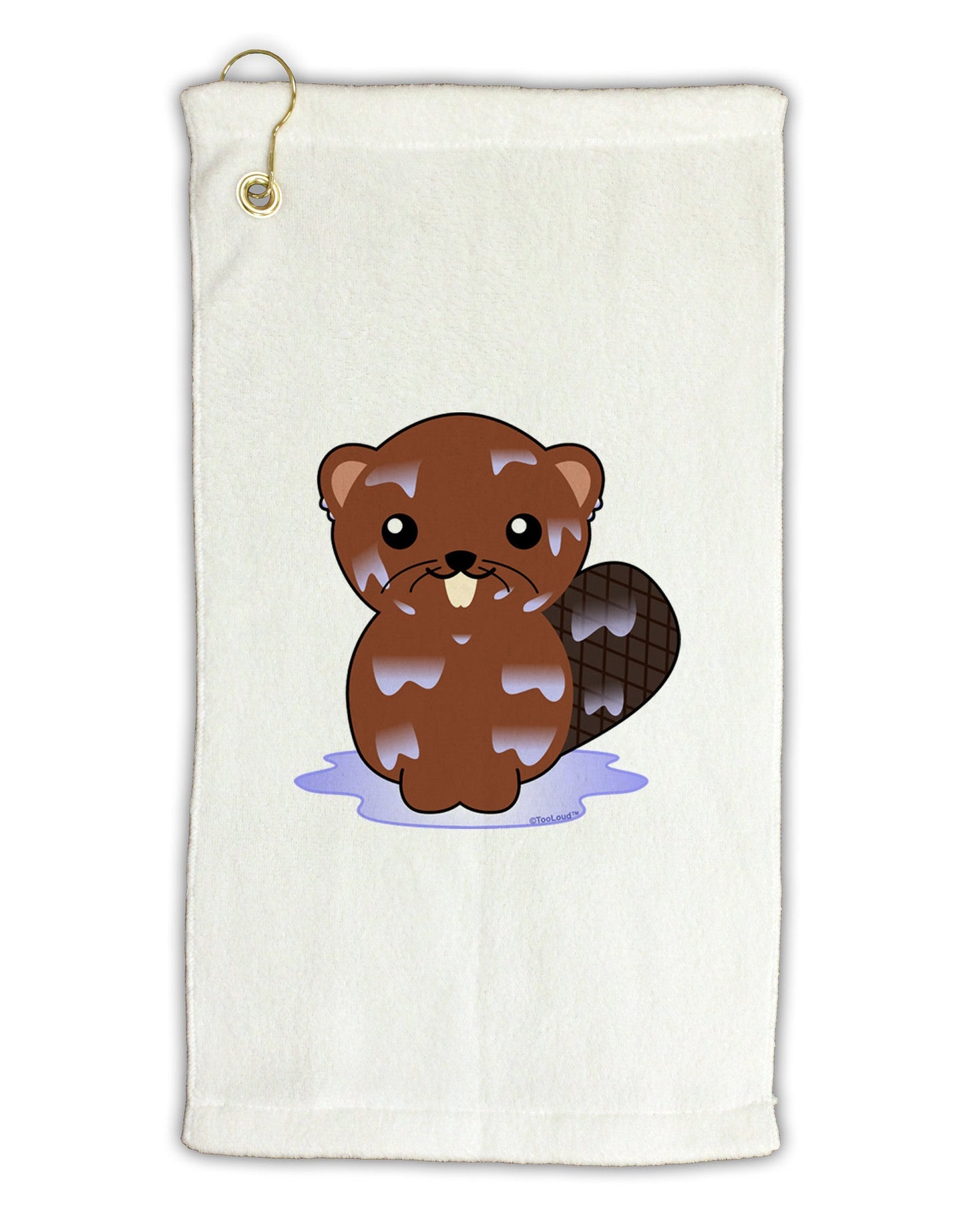 Cute Wet Beaver Micro Terry Gromet Golf Towel 11"x19-Golf Towel-TooLoud-White-Davson Sales