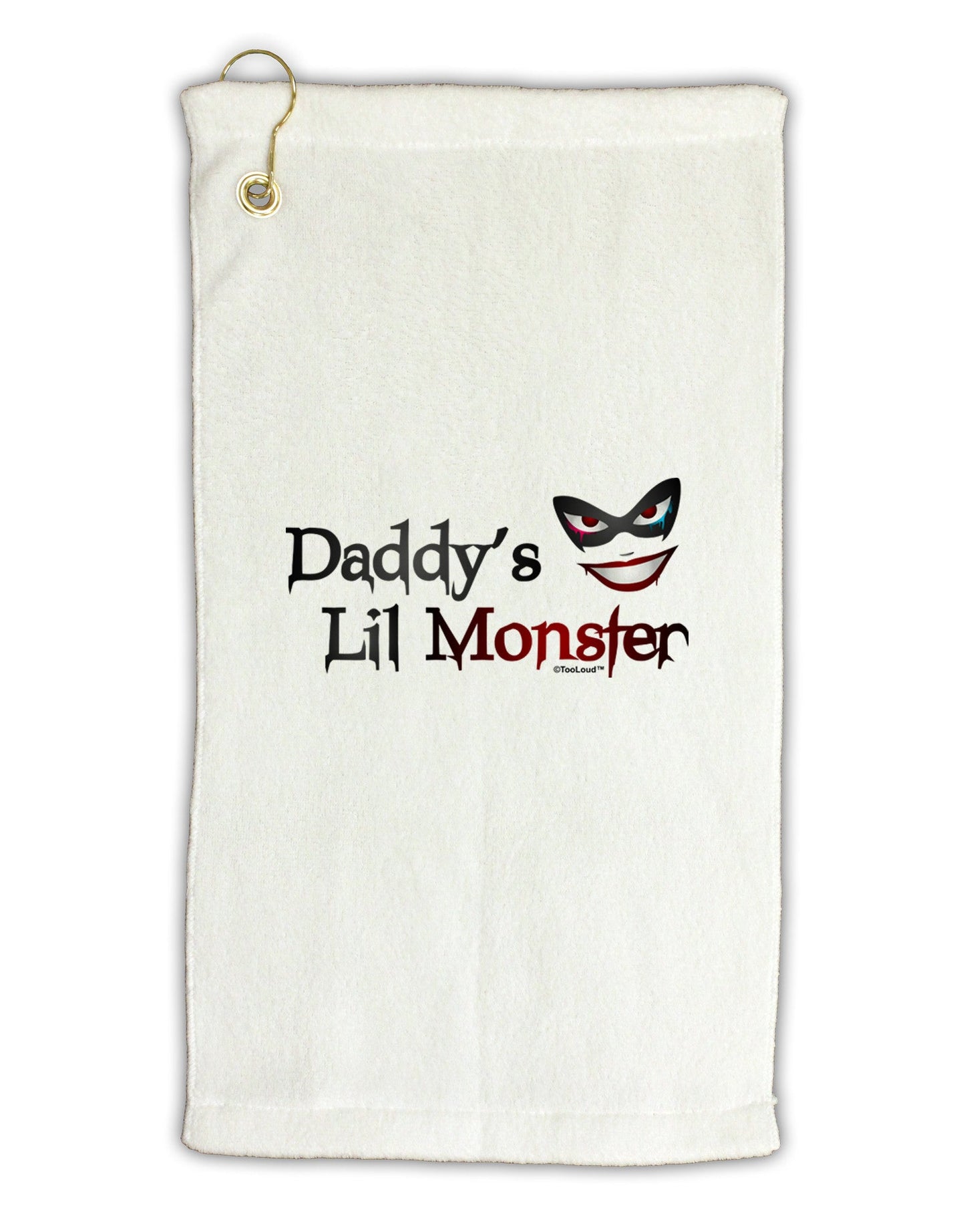 Daddys Lil Monster Micro Terry Gromet Golf Towel 16 x 25 inch-Golf Towel-TooLoud-White-Davson Sales